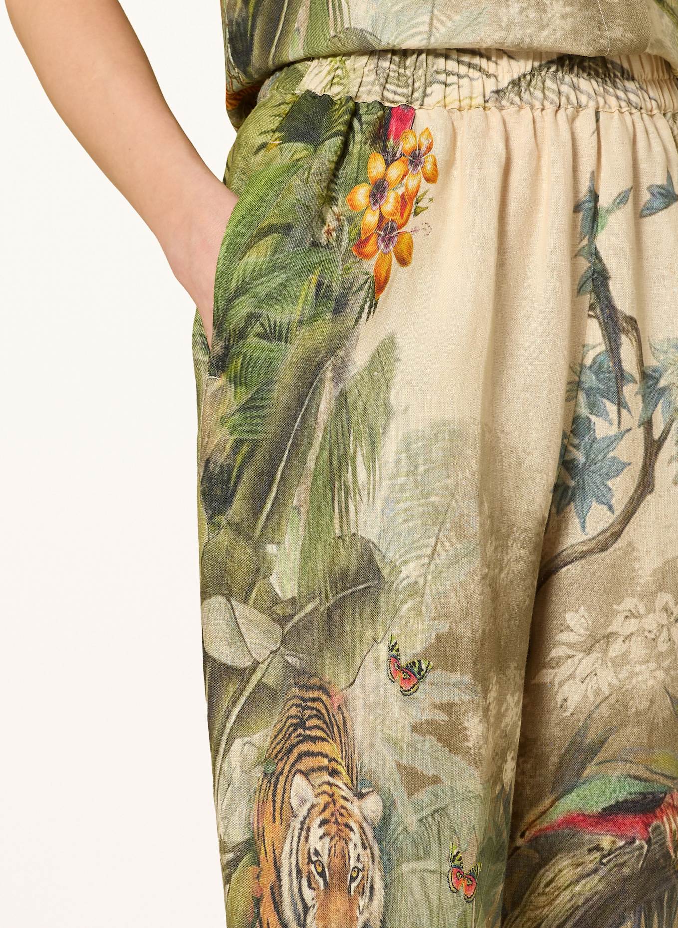 ANGOOR Linen trousers DANELA: CREAM / BLUE / GREEN