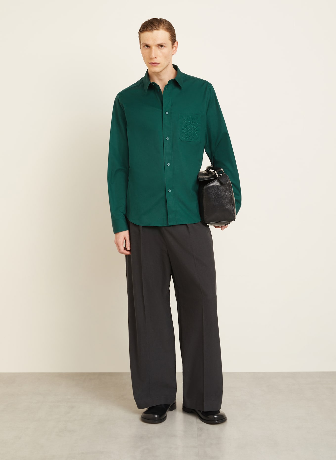 LOEWE Hemd Comfort Fit: DUNKELGRÜN