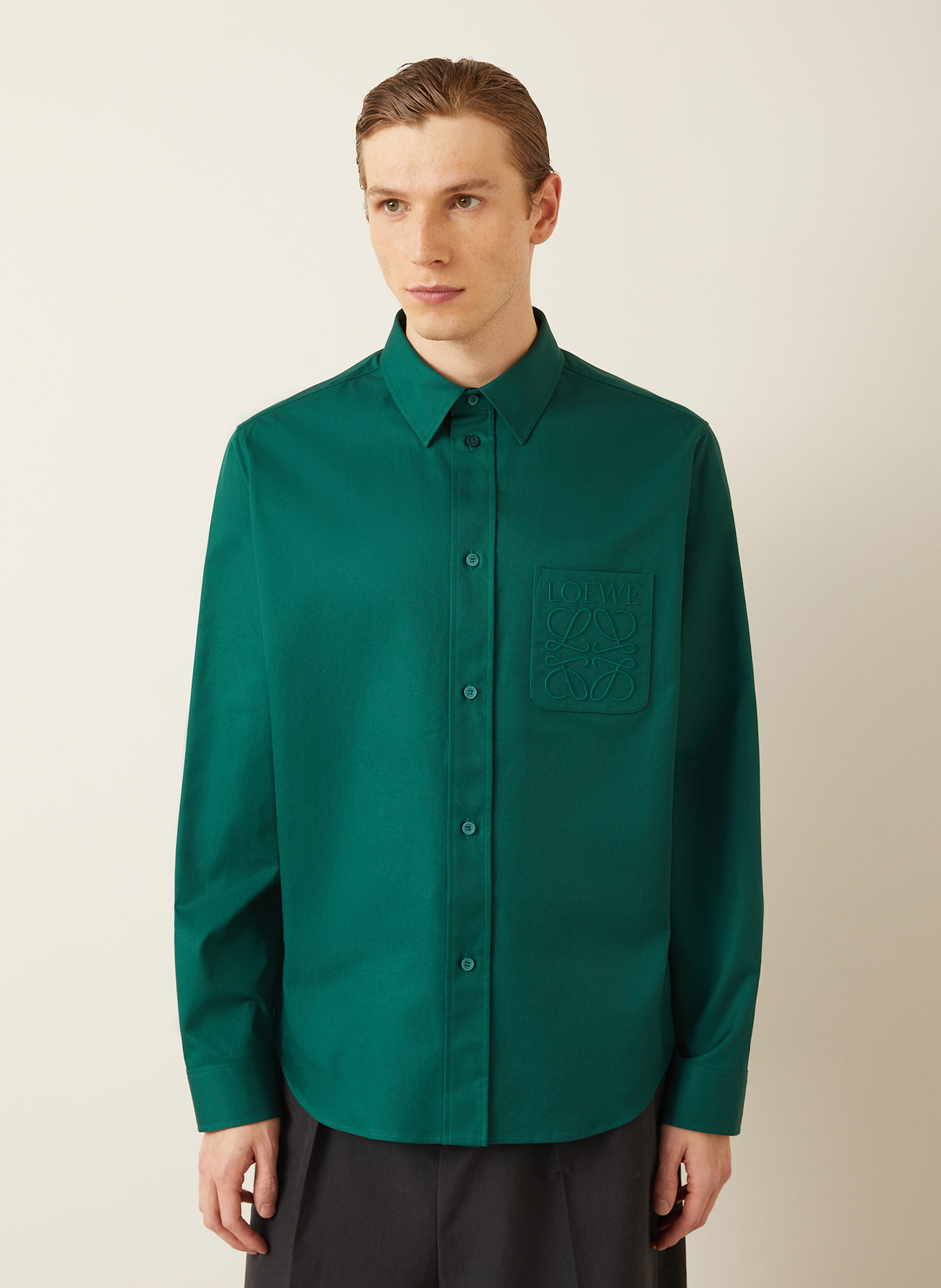 LOEWE Hemd Comfort Fit: DUNKELGRÜN