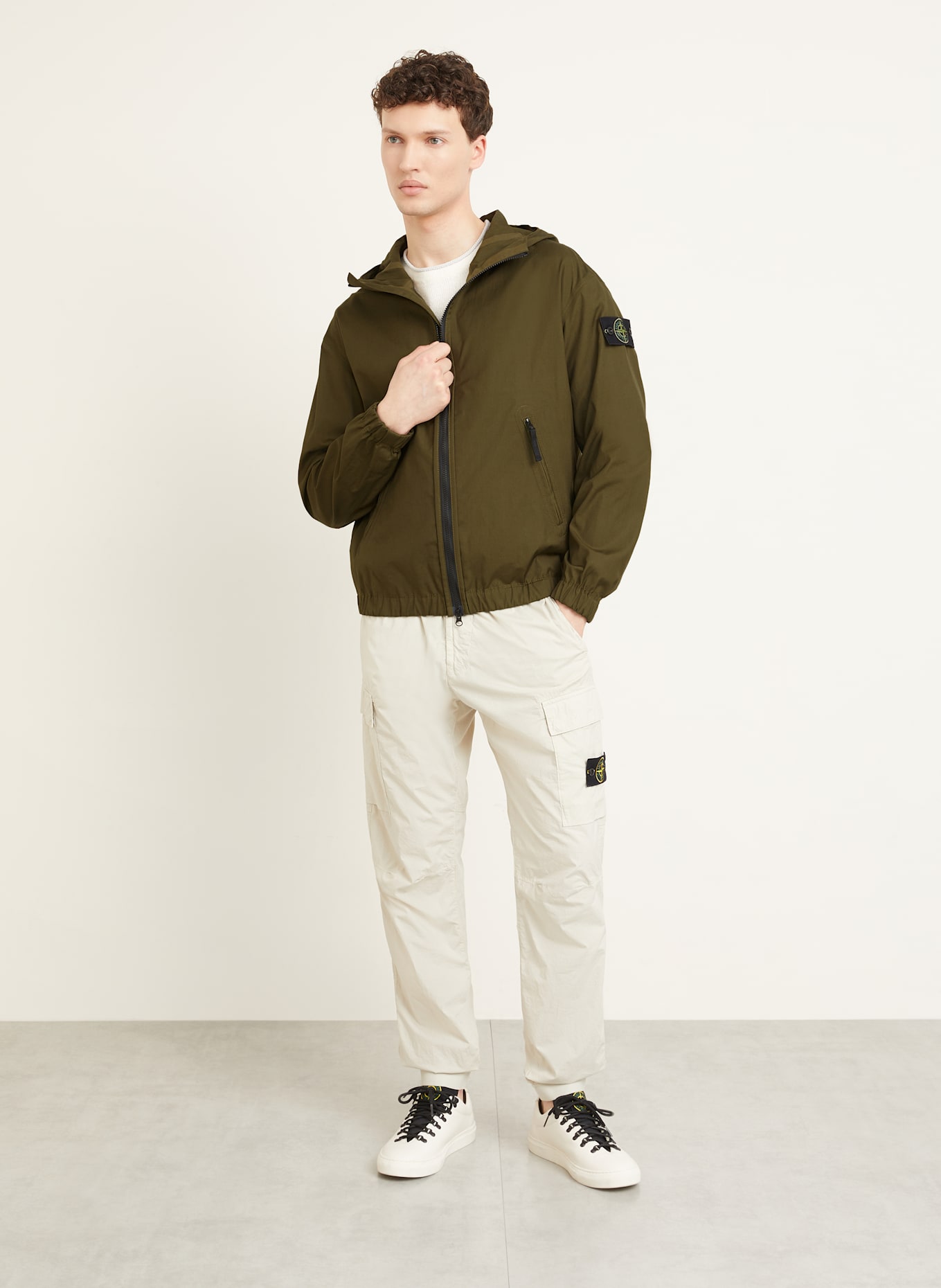 STONE ISLAND Outdoor jacket: KHAKI