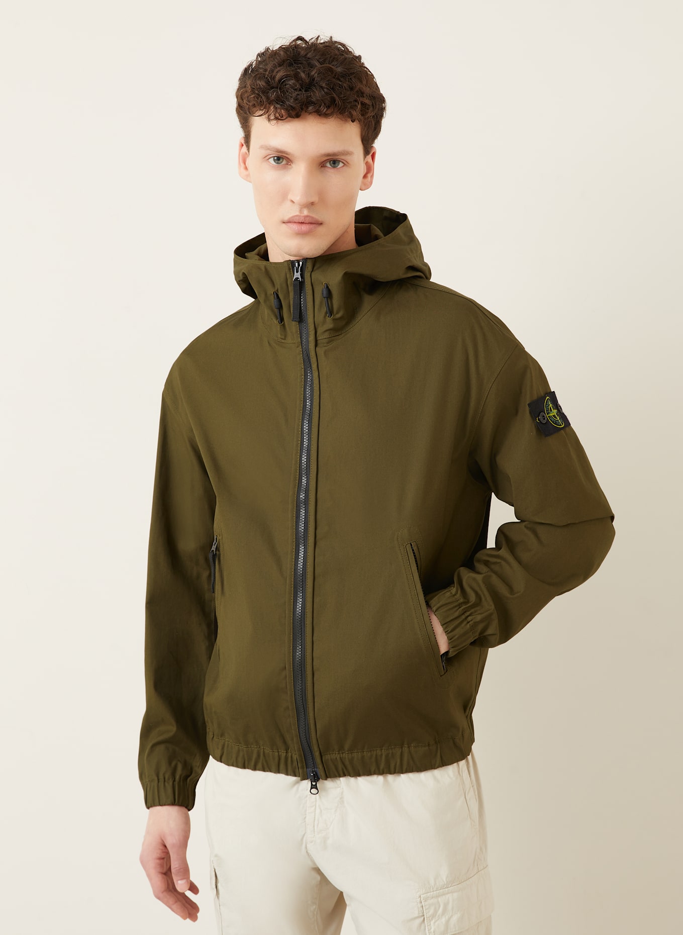 STONE ISLAND Outdoor jacket: KHAKI