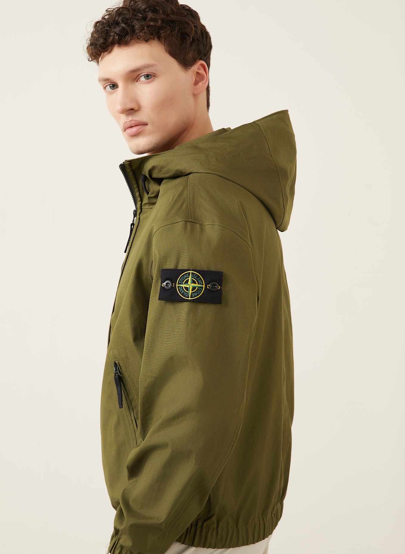 STONE ISLAND Outdoor jacket: KHAKI