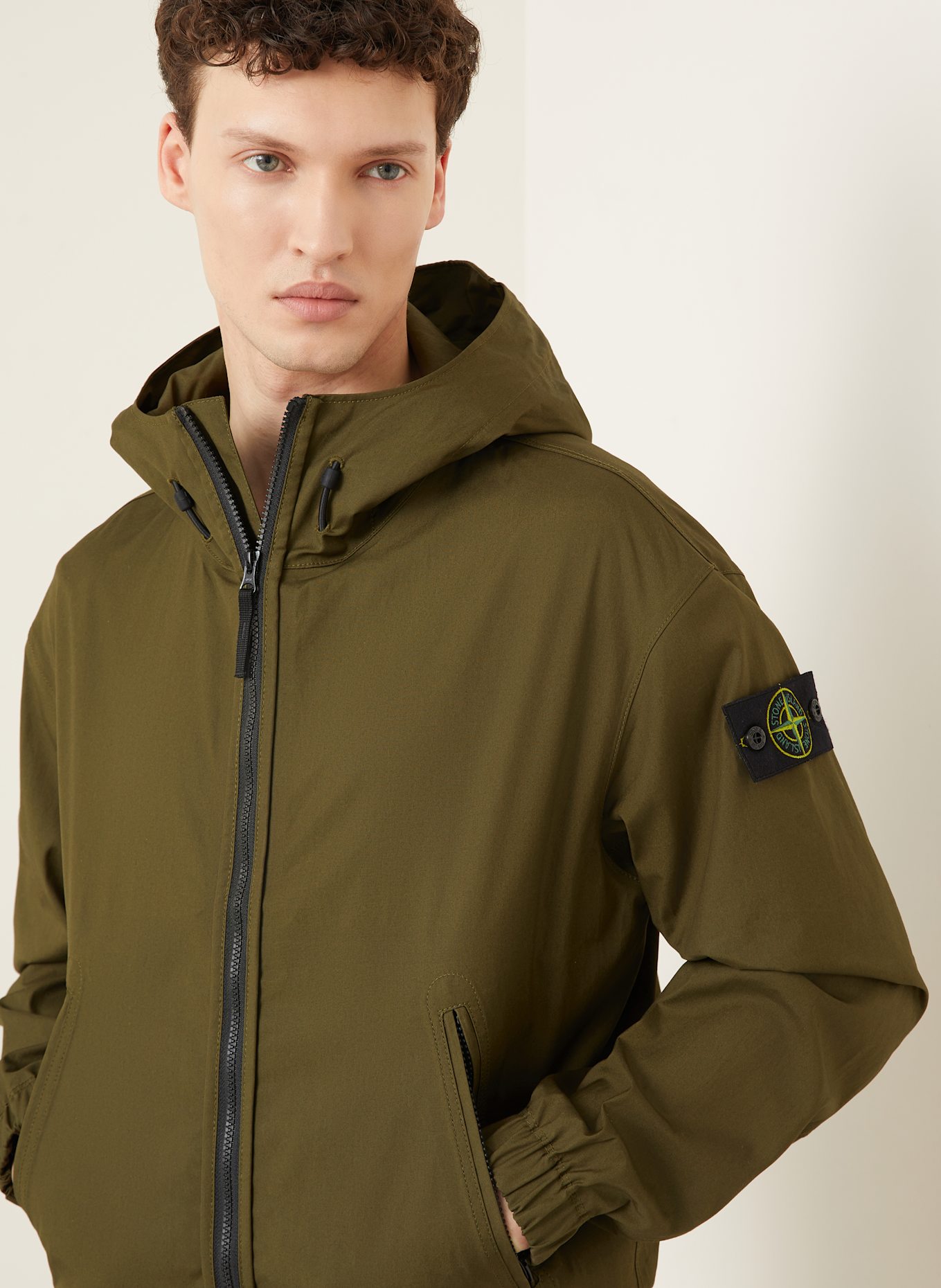 STONE ISLAND Outdoor jacket: KHAKI