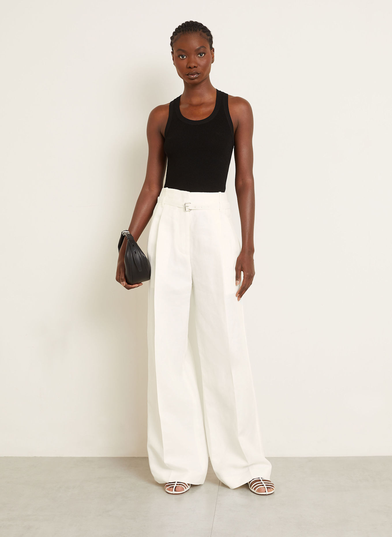 Proenza Schouler Marlenehose JULES mit Leinen: WEISS