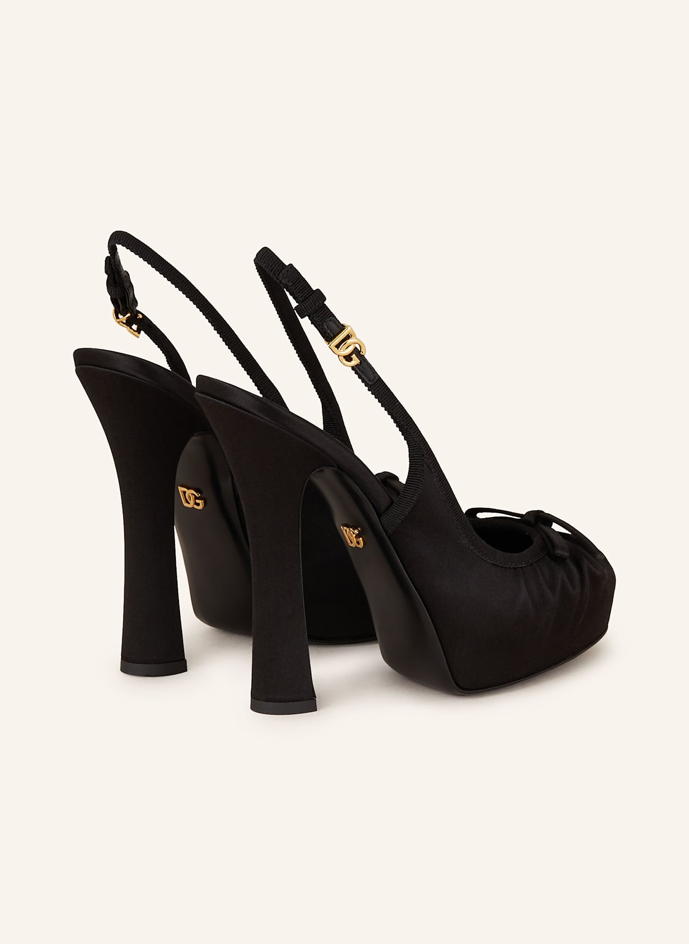 DOLCE & GABBANA Czółenka z odkrytą piętą: CZARNY