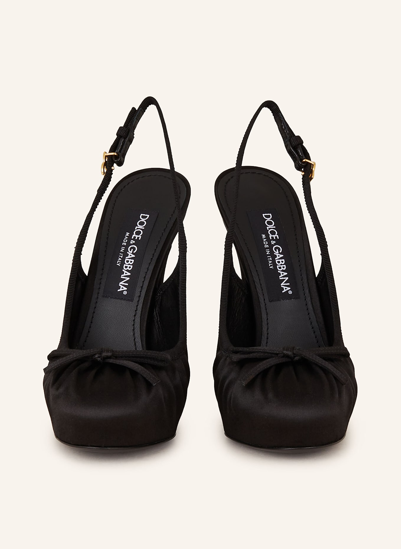 DOLCE & GABBANA Czółenka z odkrytą piętą: CZARNY