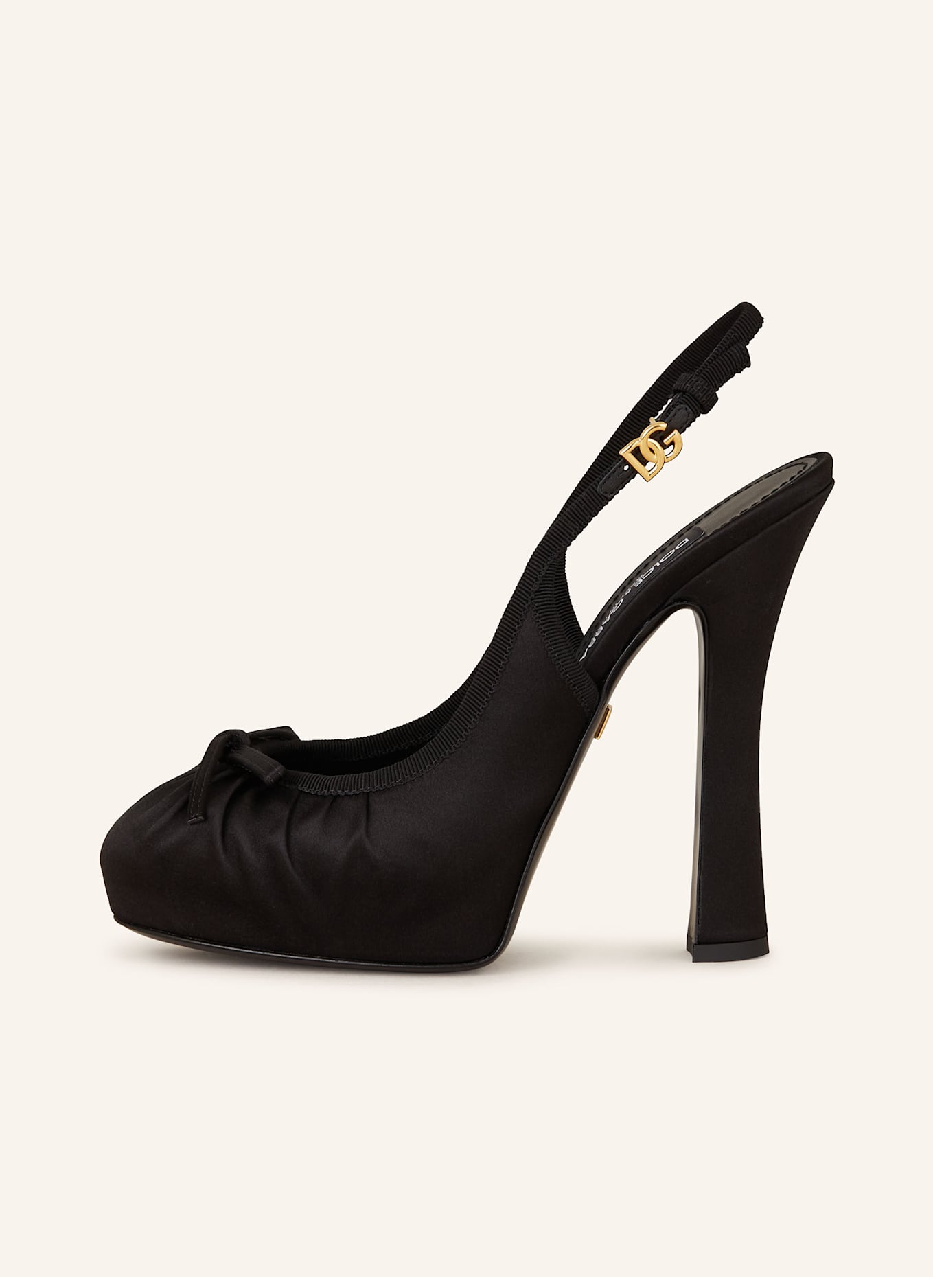 DOLCE & GABBANA Czółenka z odkrytą piętą: CZARNY