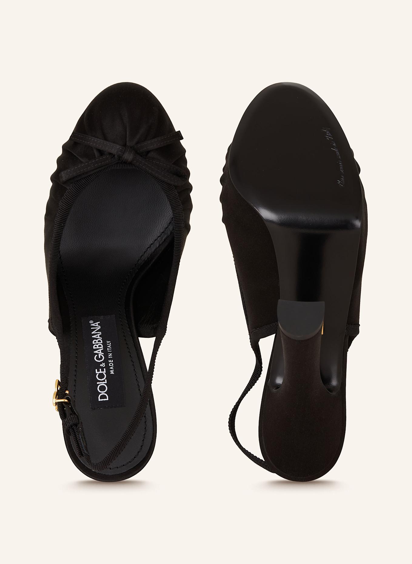 DOLCE & GABBANA Czółenka z odkrytą piętą: CZARNY