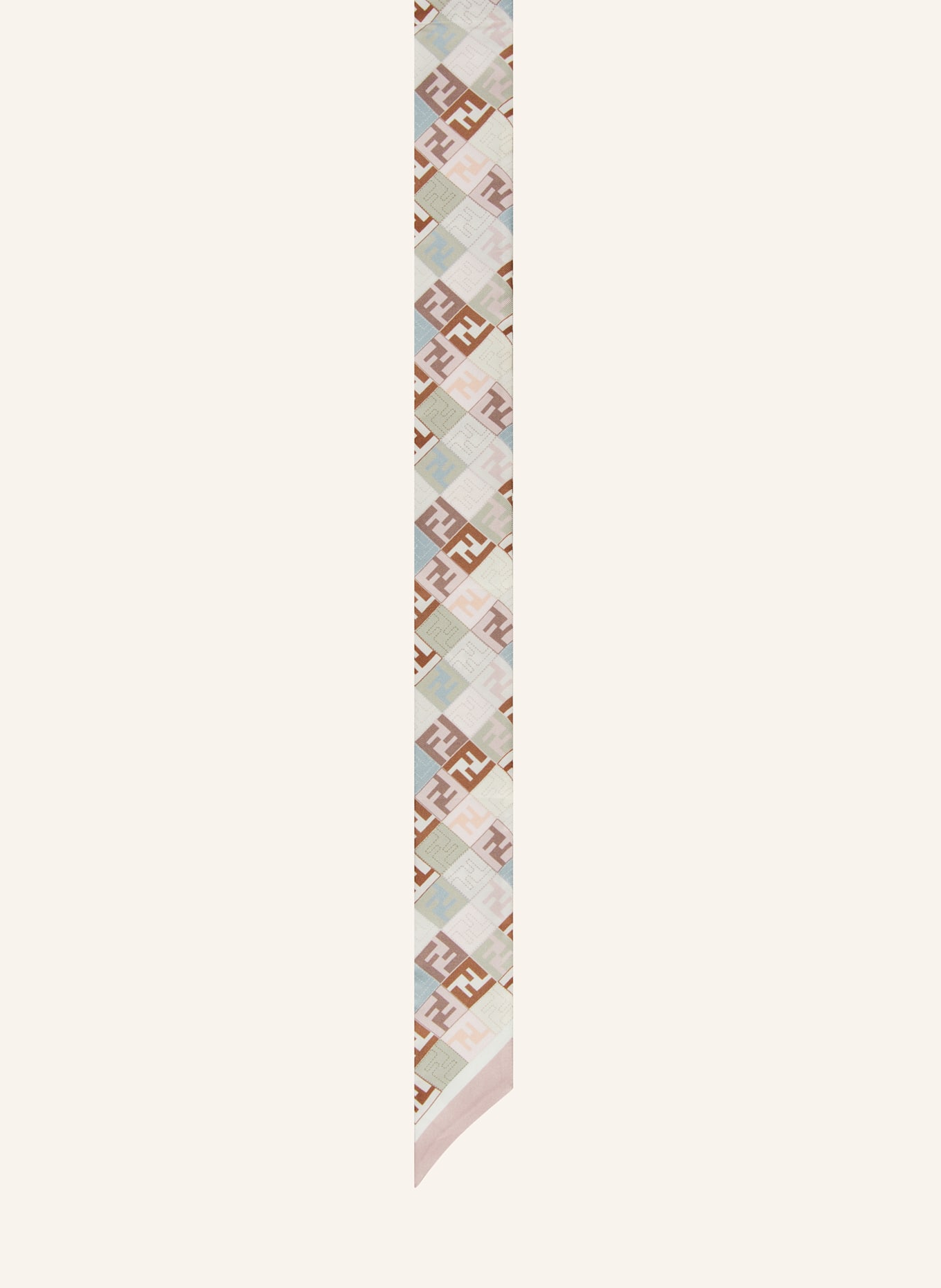 FENDI Seidentuch: ROSÉ/ HELLGRÜN/ ECRU