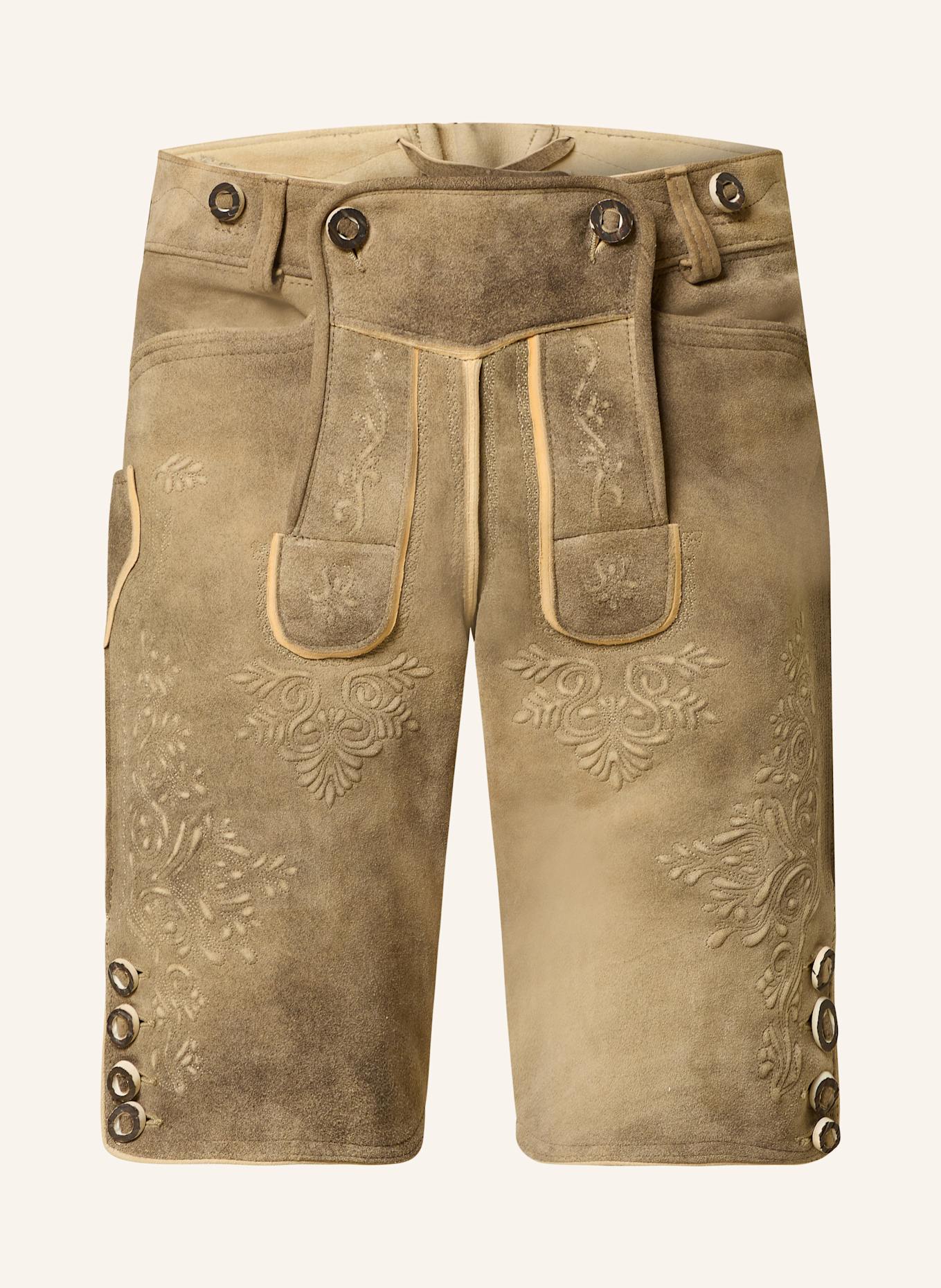 OSTARRICHI Trachten-Lederhose KAISER: HELLBRAUN