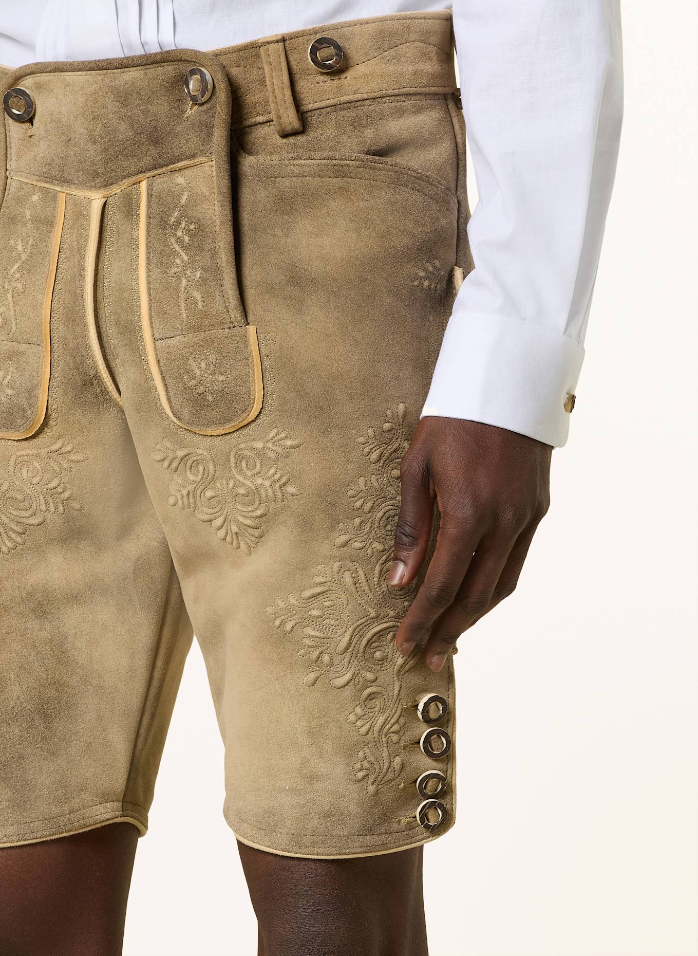 OSTARRICHI Trachten-Lederhose KAISER: HELLBRAUN