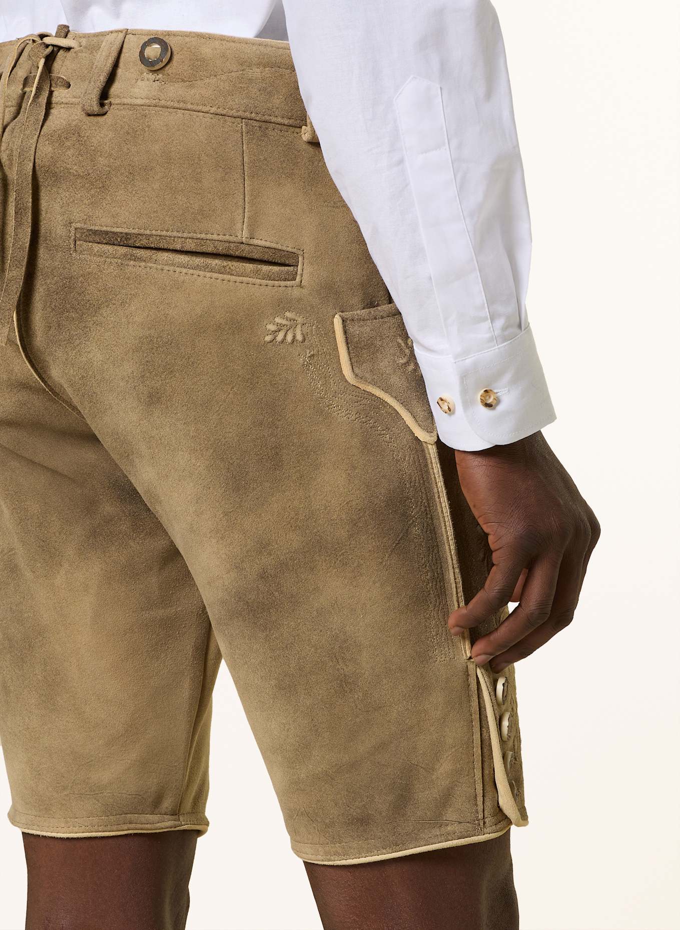 OSTARRICHI Trachten-Lederhose KAISER: HELLBRAUN