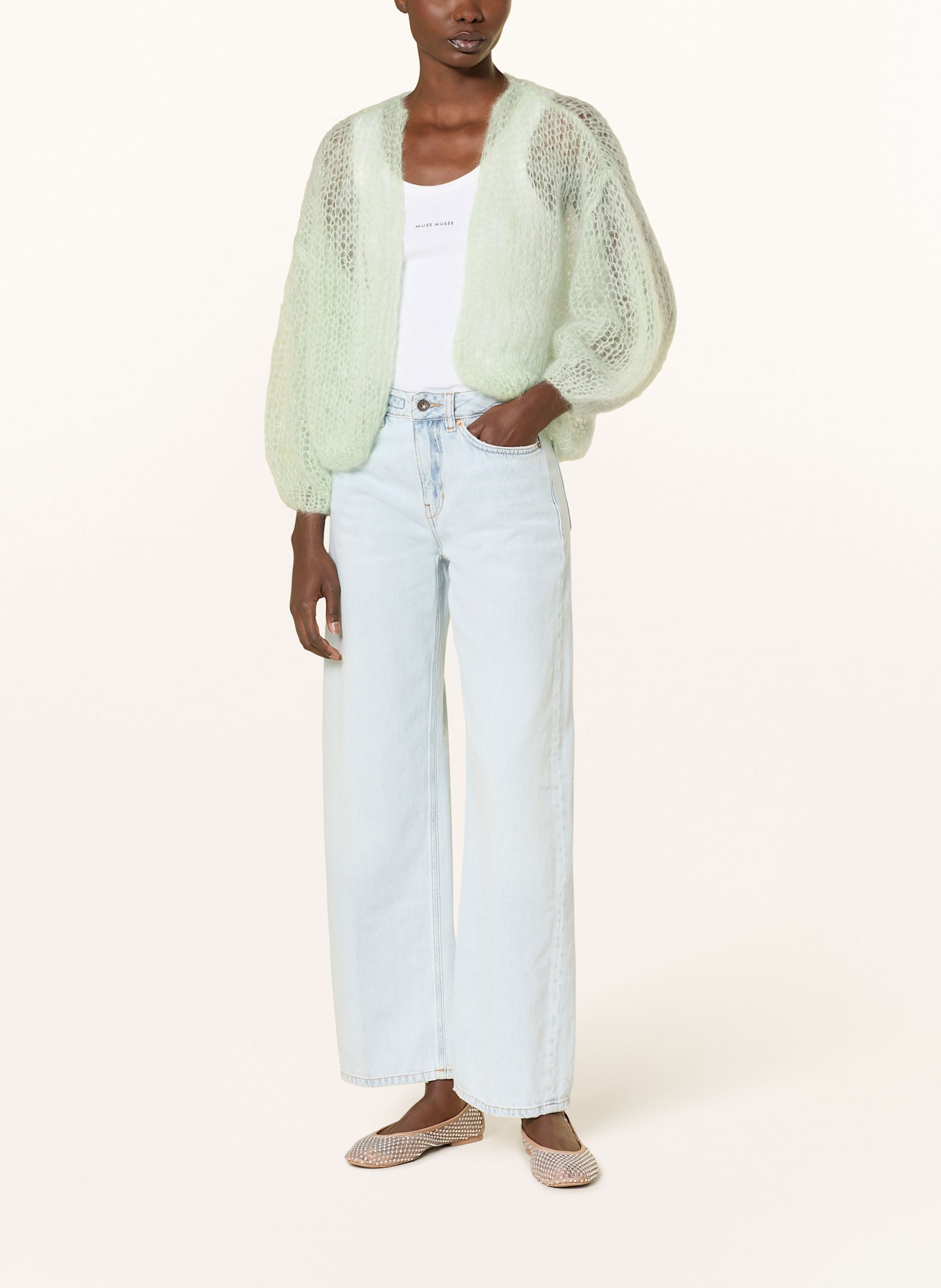 MAIAMI Strickhülle aus MOHAIR: HELLGRÜN