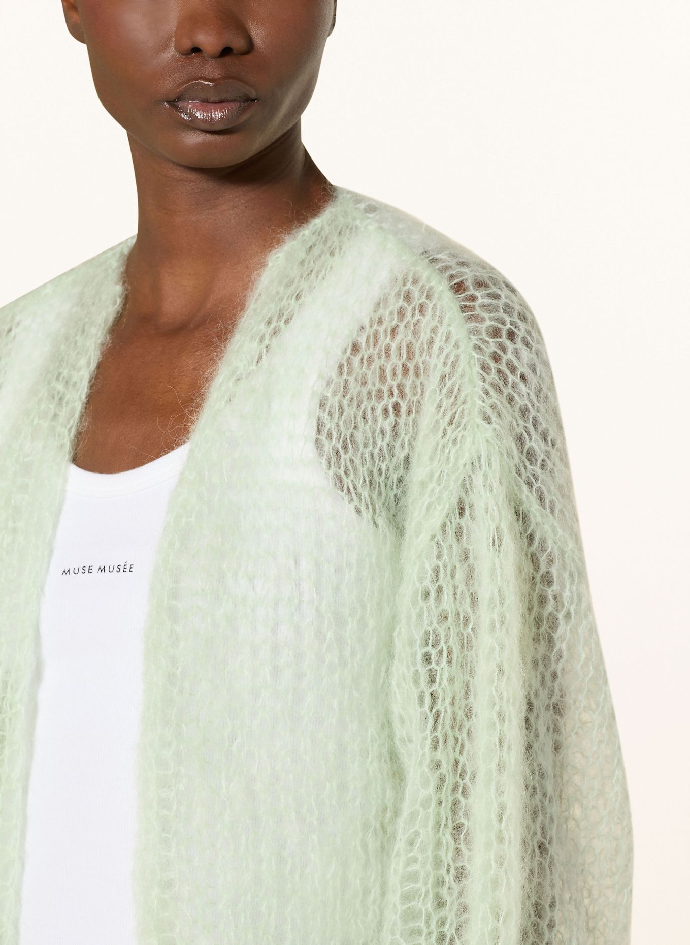 MAIAMI Strickhülle aus MOHAIR: HELLGRÜN