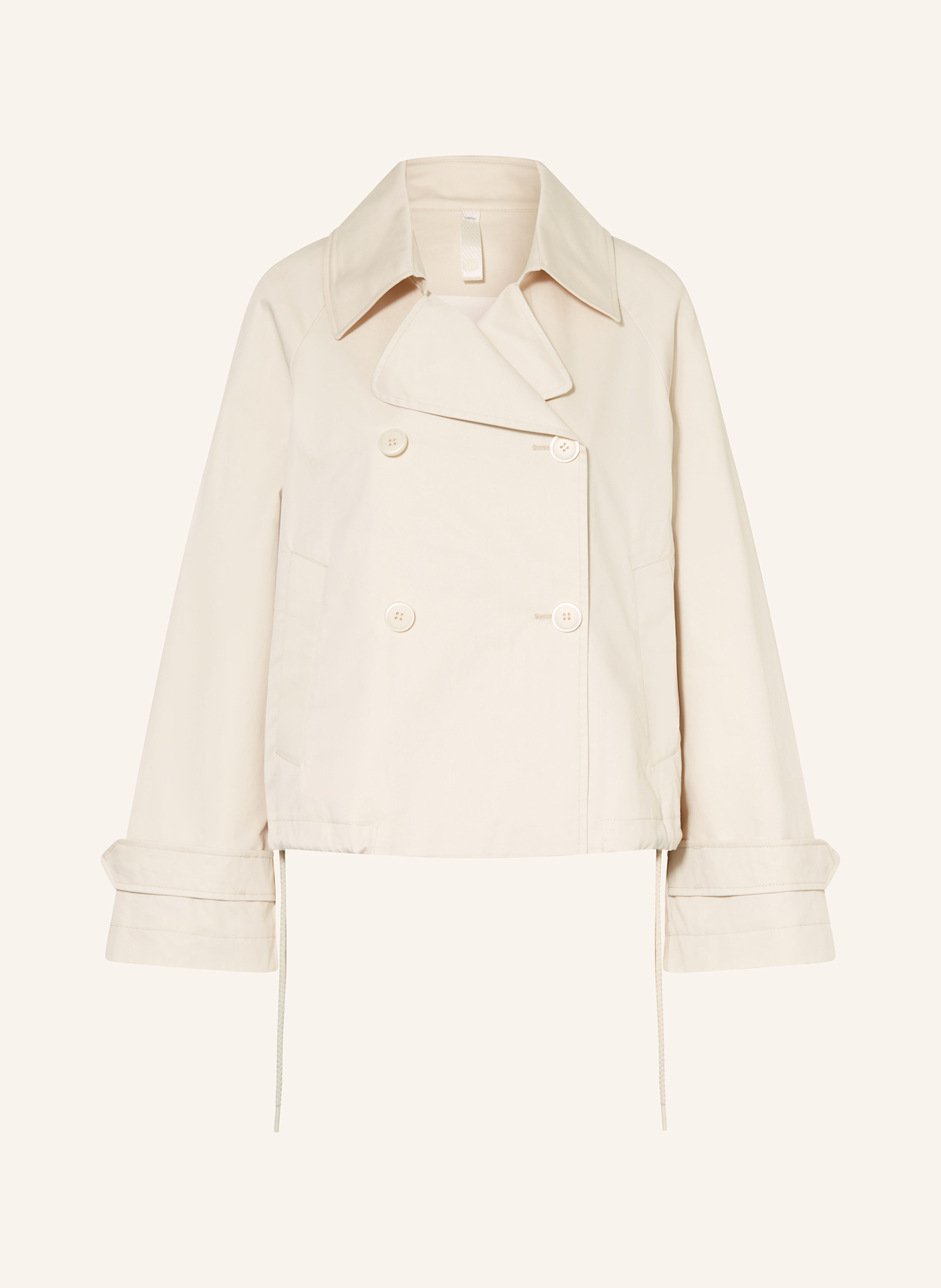 DUNO Cropped trench coat: ECRU