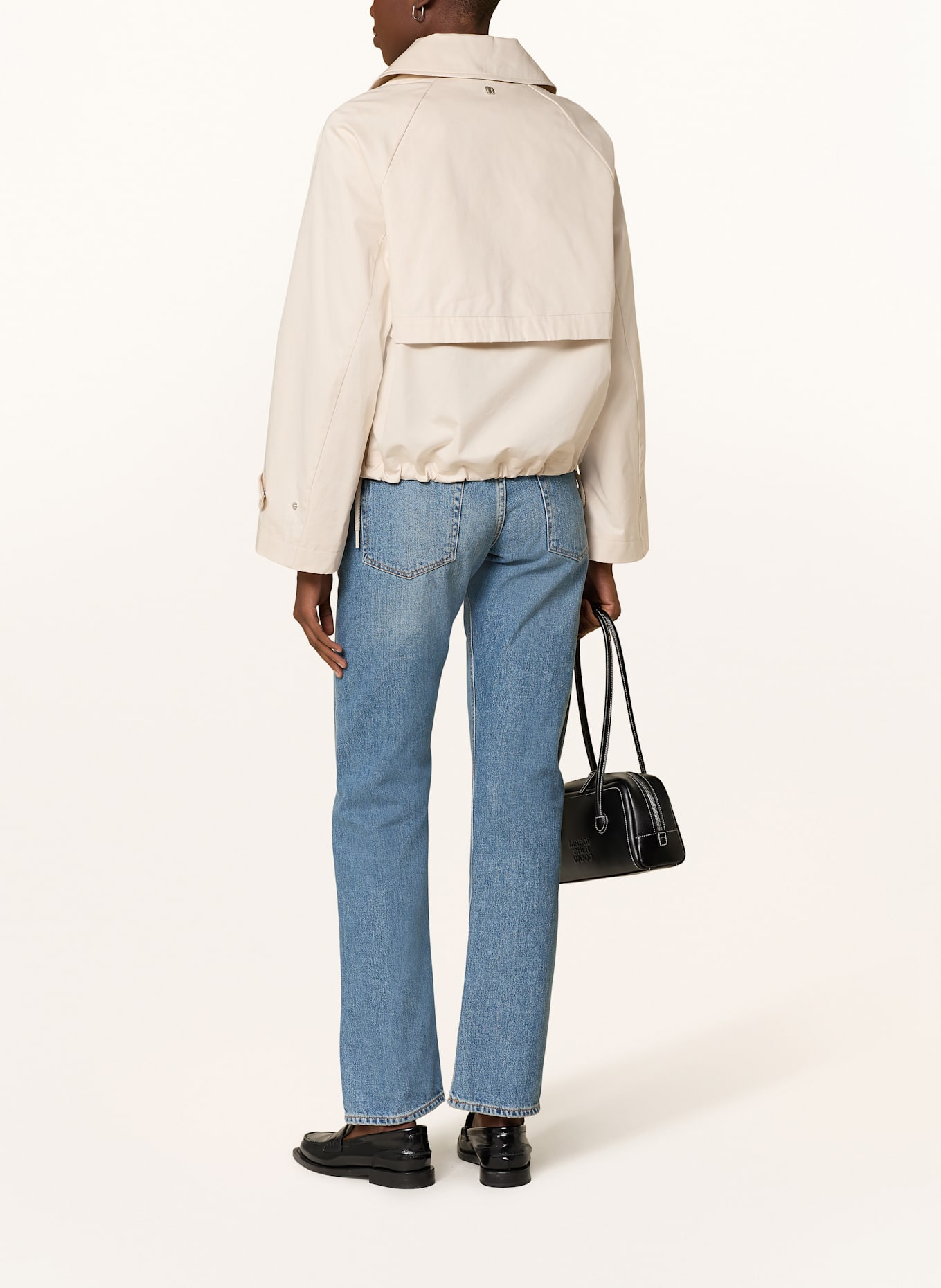 DUNO Cropped trench coat: ECRU