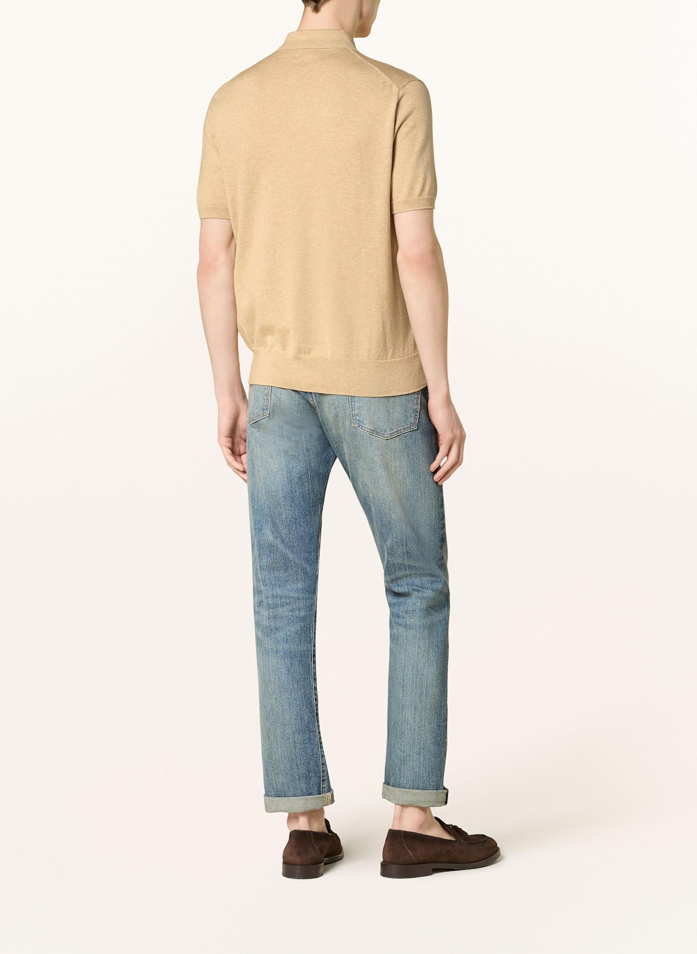 POLO RALPH LAUREN Strick-Poloshirt, Farbe: HELLBRAUN (Bild 3)