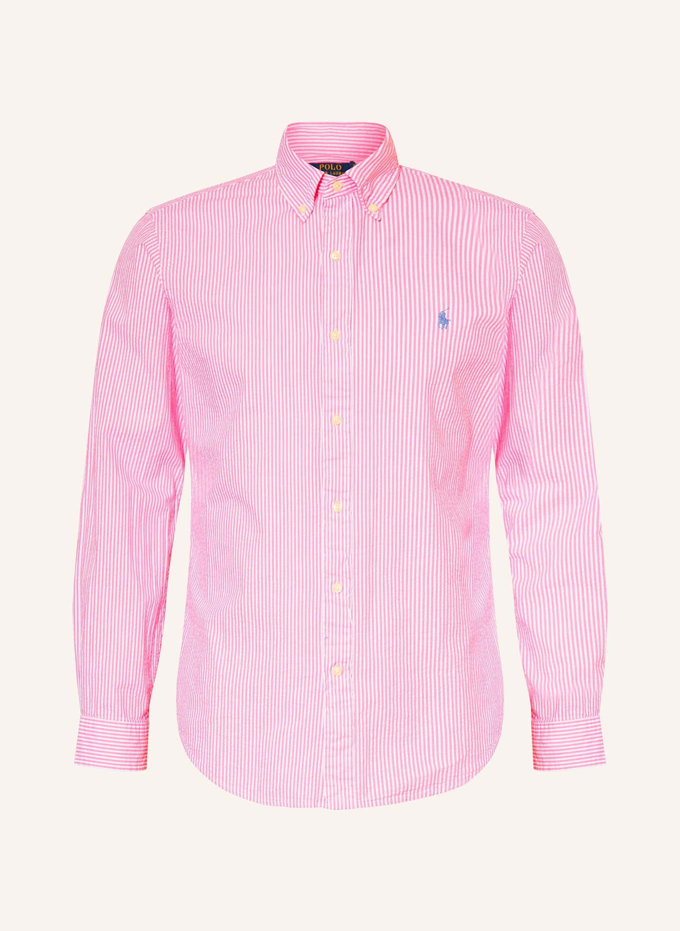 POLO RALPH LAUREN Hemd Custom Fit: WEISS / ROSA