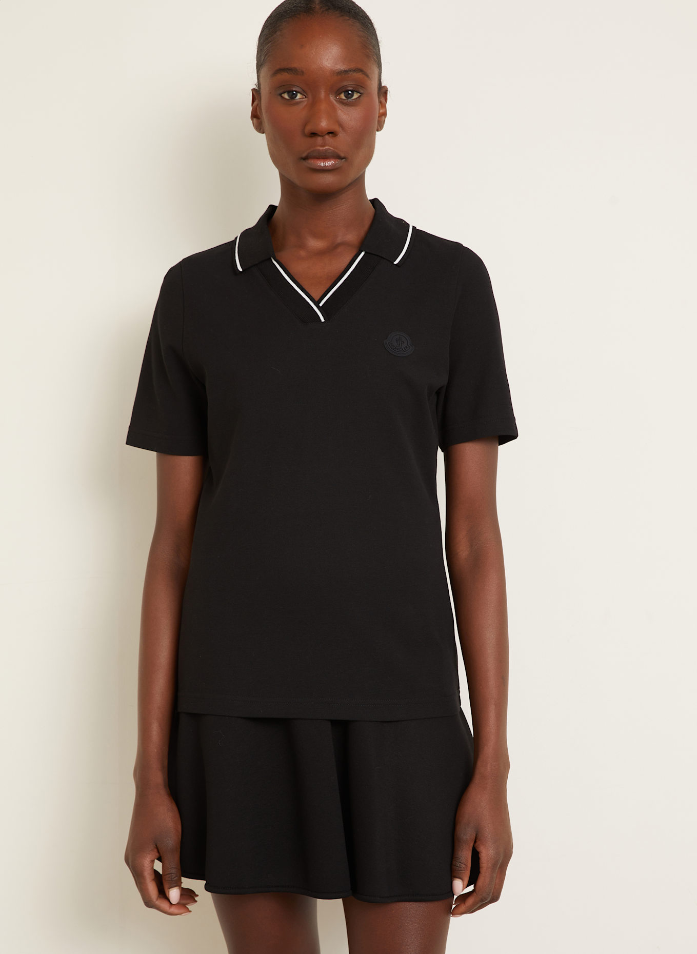 MONCLER Koszulka polo z piki: CZARNY