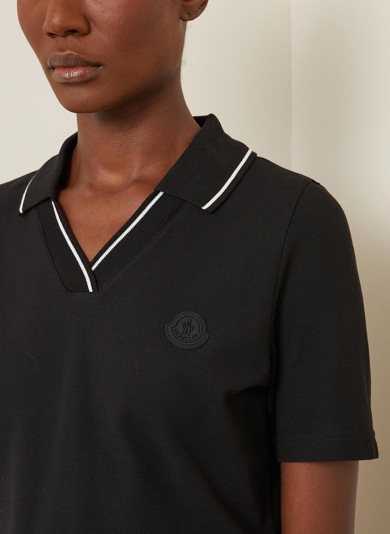 MONCLER Koszulka polo z piki: CZARNY