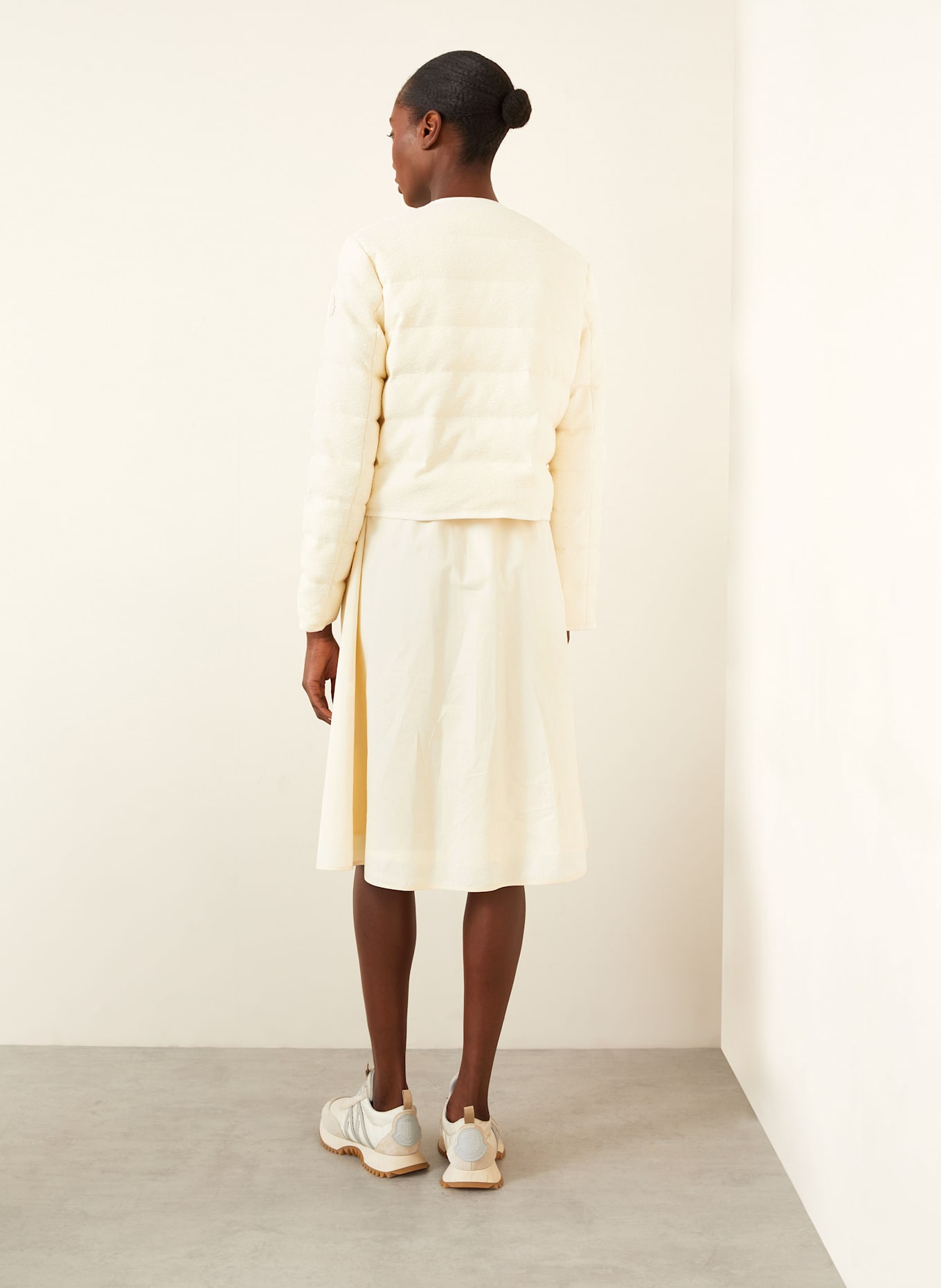 MONCLER Daunenjacke LALY aus Bouclé: CREME