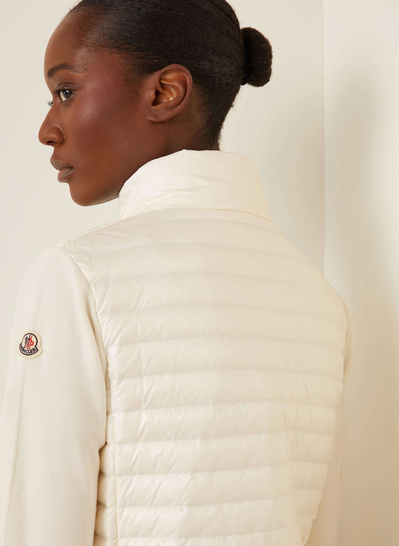 MONCLER Péřová bunda TRICOT ze směsi materiálů, Barva: REŽNÁ (Obrázek 6)