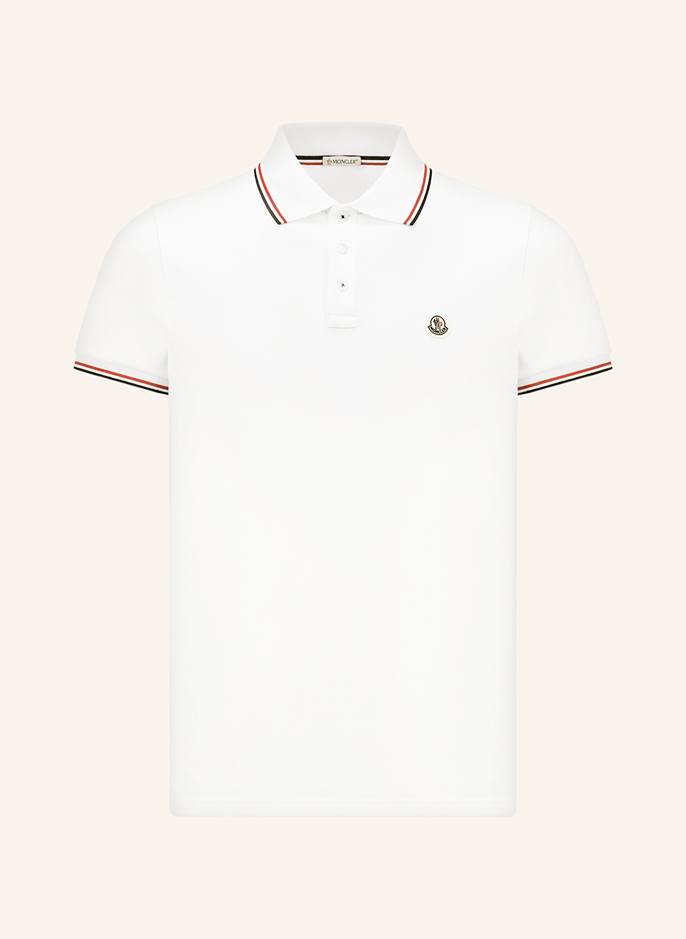 MONCLER Piqué-Poloshirt, Farbe: WEISS (Bild 1)