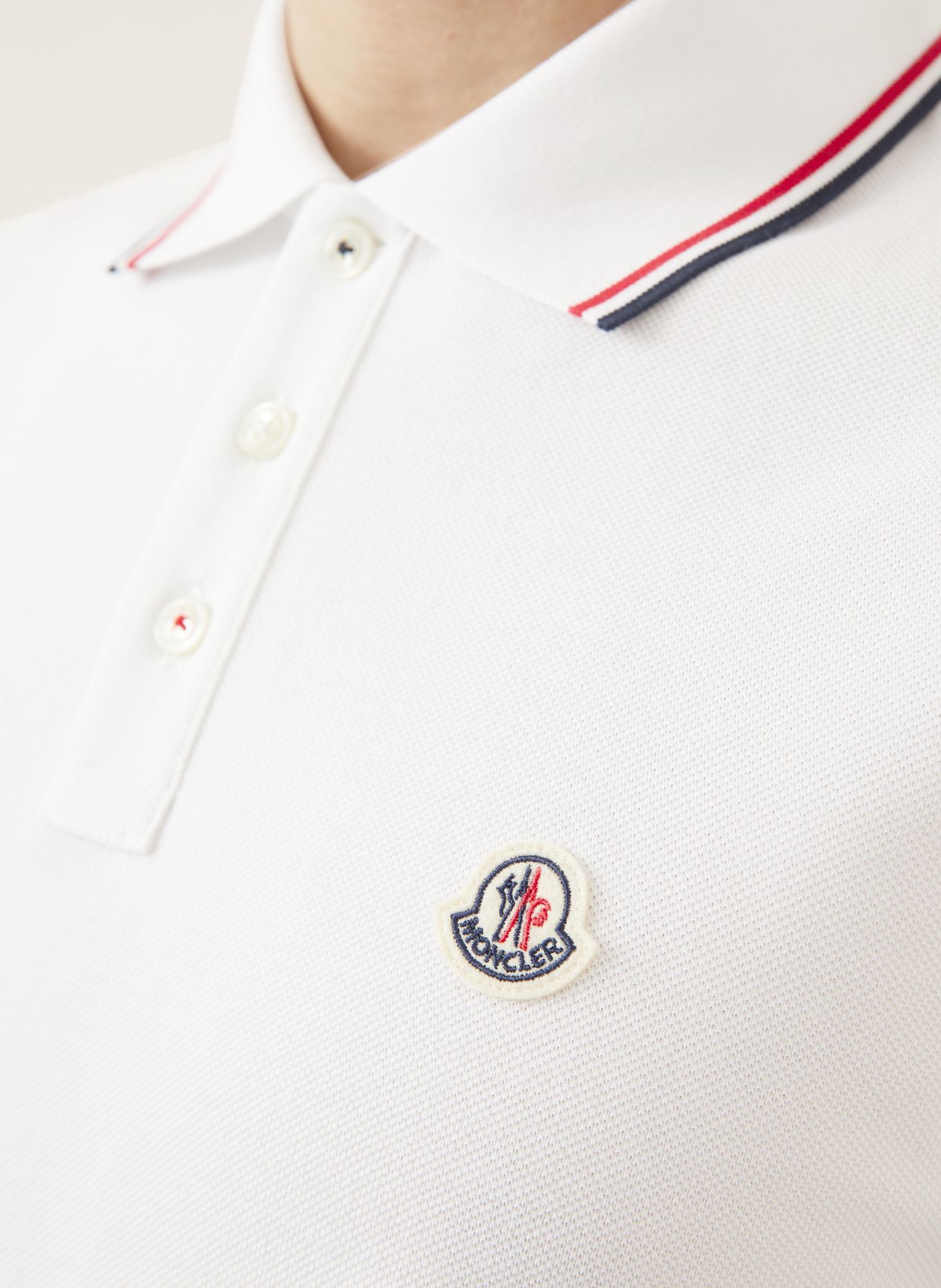MONCLER Piqué-Poloshirt, Farbe: WEISS (Bild 6)