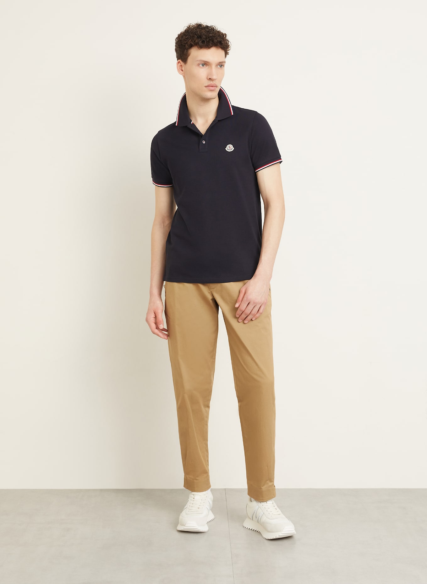 MONCLER Piqué-Poloshirt: DUNKELBLAU