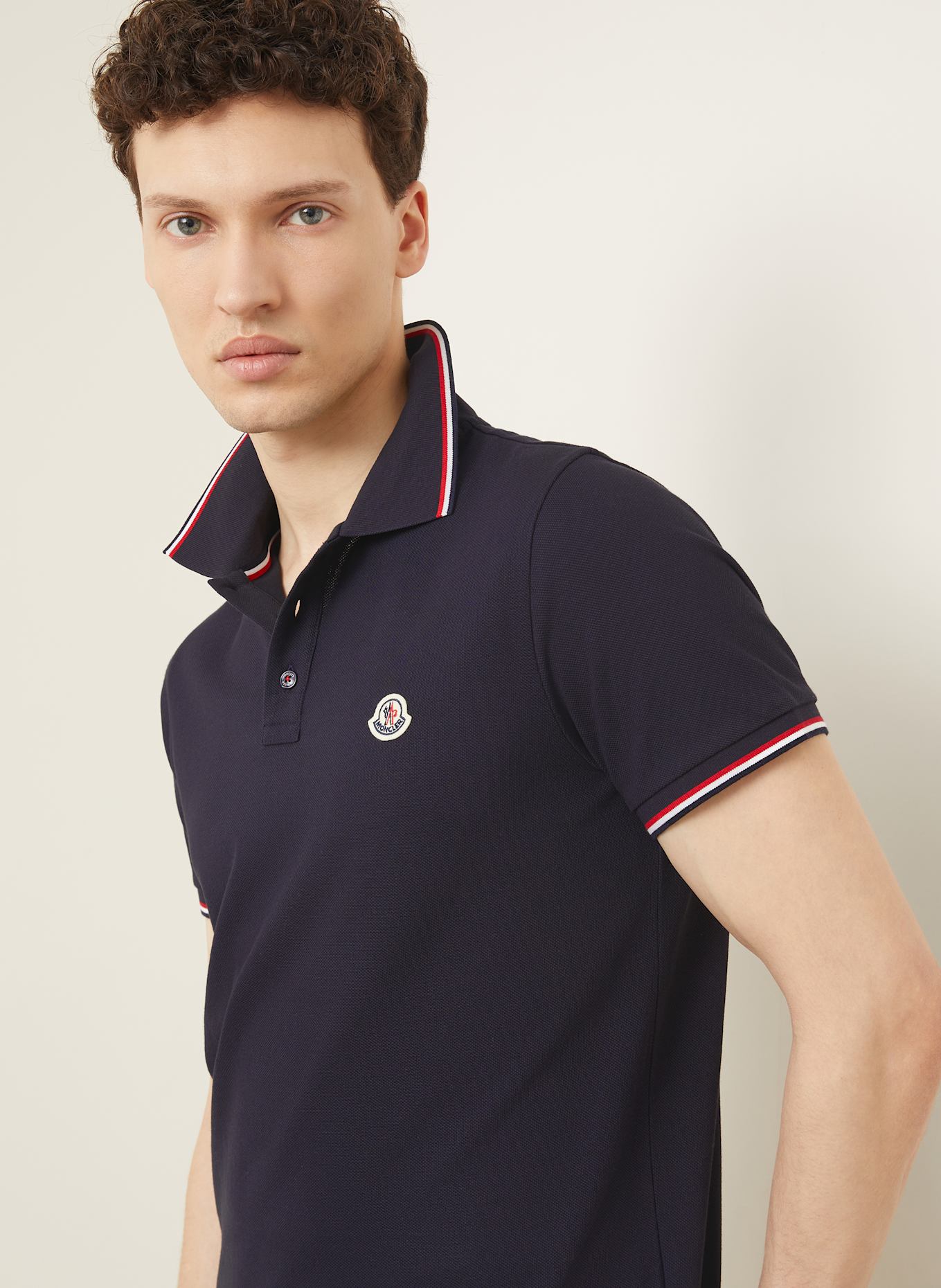 MONCLER Piqué-Poloshirt: DUNKELBLAU