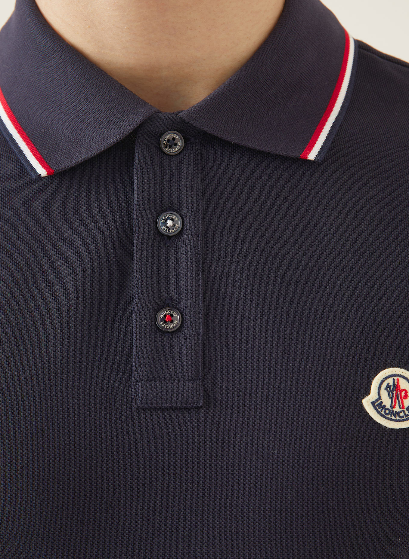 MONCLER Piqué-Poloshirt: DUNKELBLAU