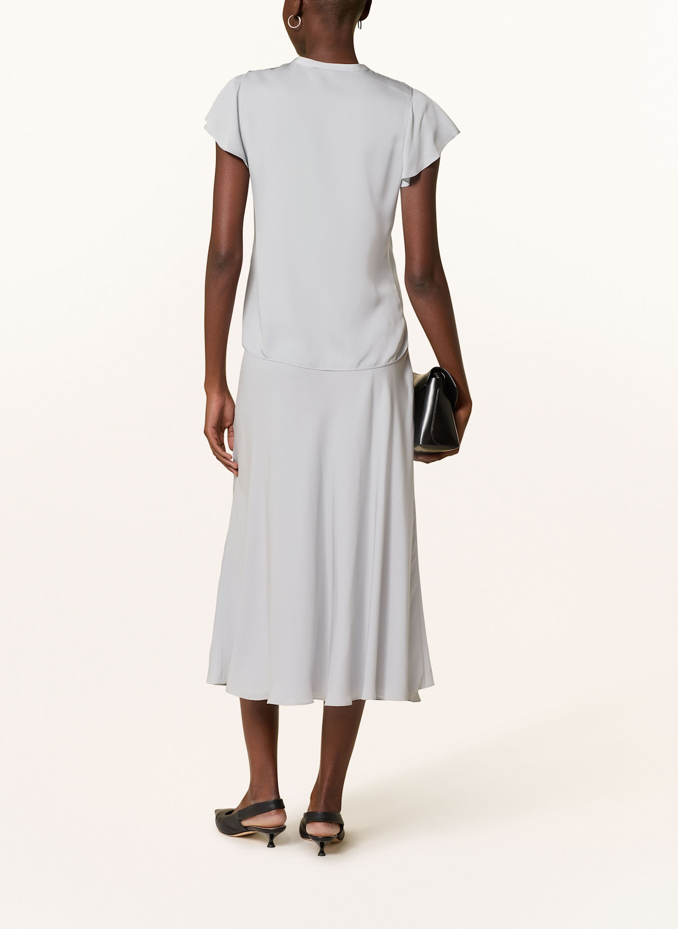 Theory Silk skirt: LIGHT GRAY