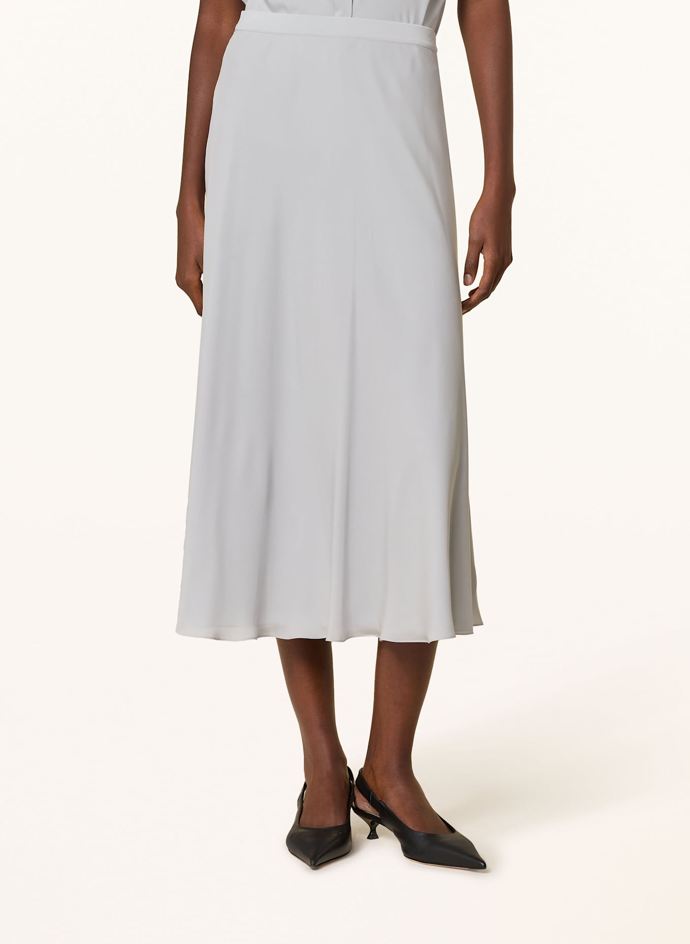 Theory Silk skirt: LIGHT GRAY