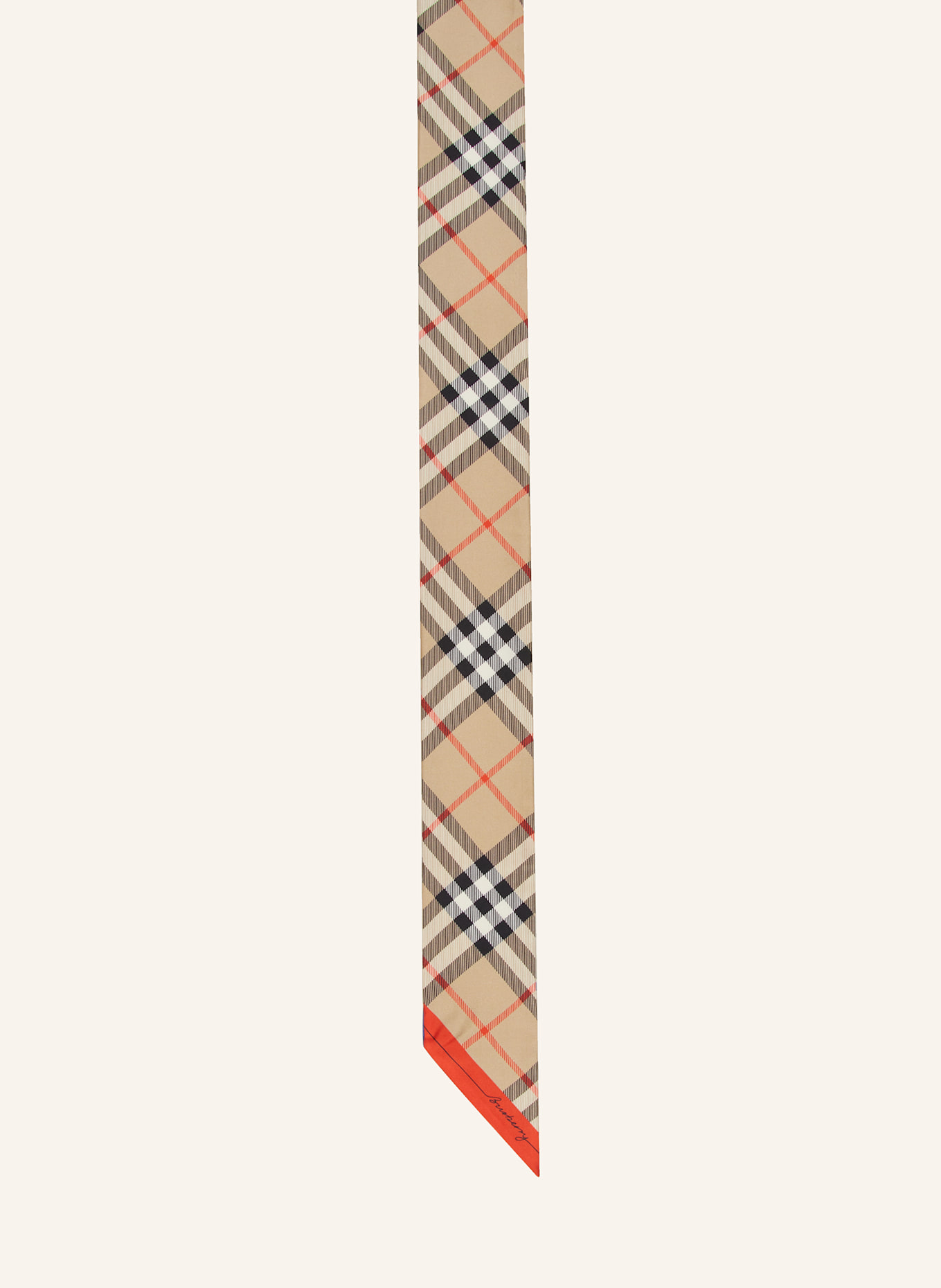 BURBERRY Seidenschal, Farbe: HELLBRAUN/ SCHWARZ/ ROT (Bild 1)