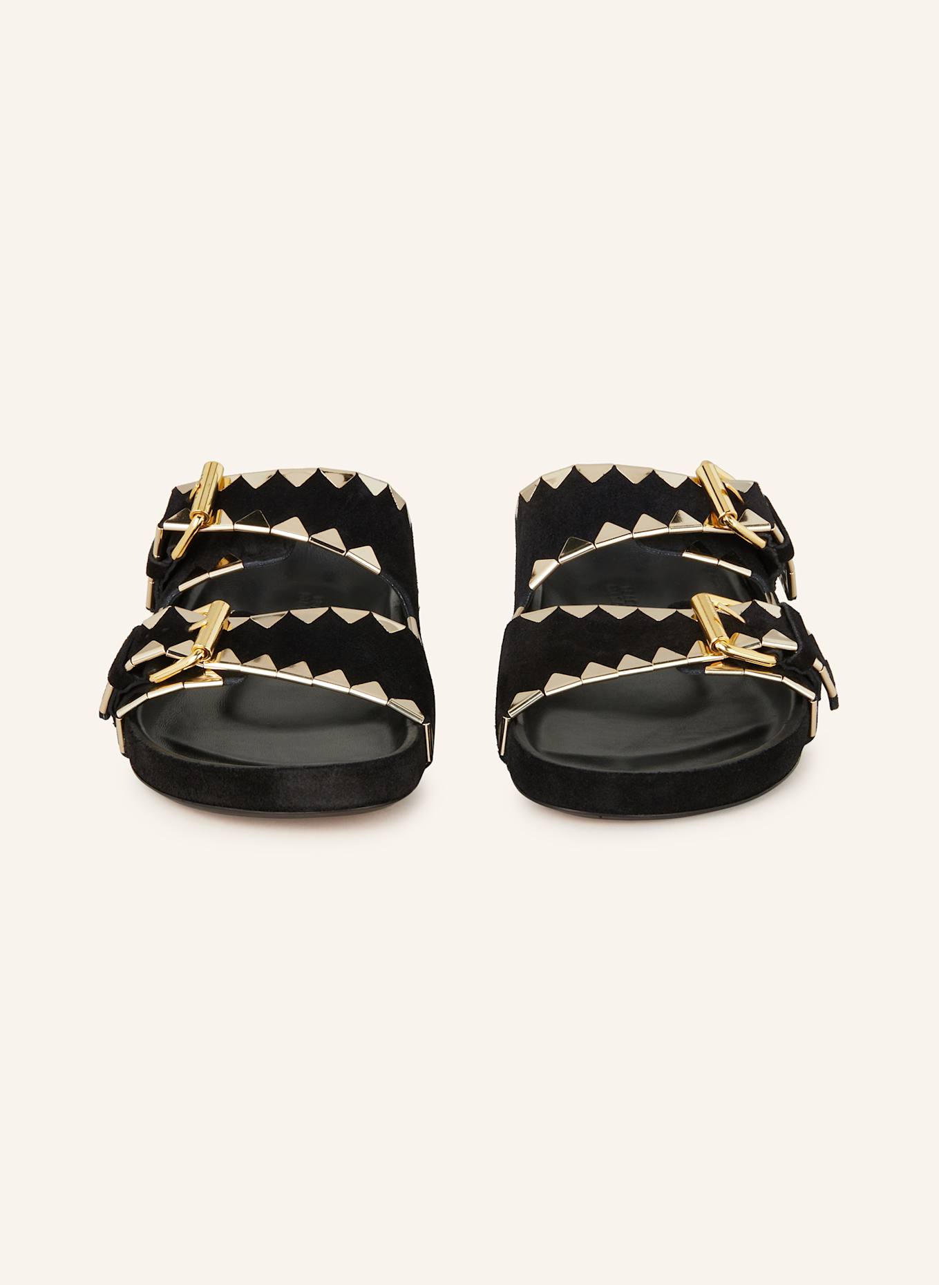ISABEL MARANT Pantoletten LENNYO: SCHWARZ/ GOLD