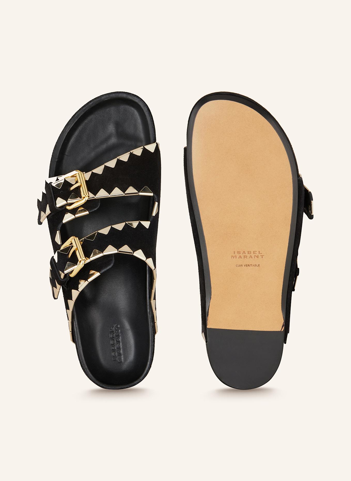 ISABEL MARANT Pantoletten LENNYO: SCHWARZ/ GOLD
