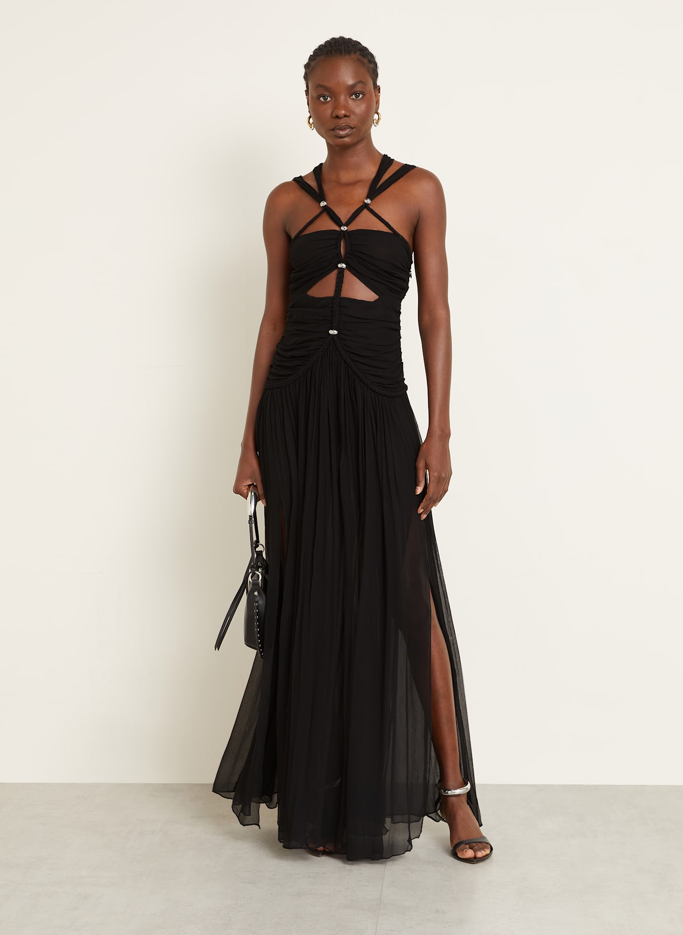 ISABEL MARANT Seidenkleid RAFAEL mit Cut-outs: SCHWARZ