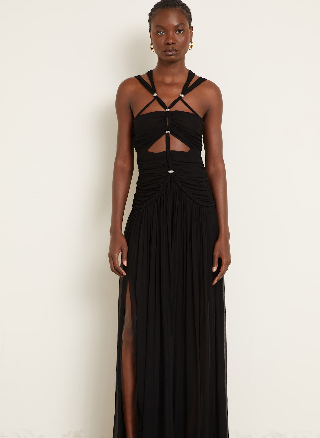 ISABEL MARANT Seidenkleid RAFAEL mit Cut-outs: SCHWARZ