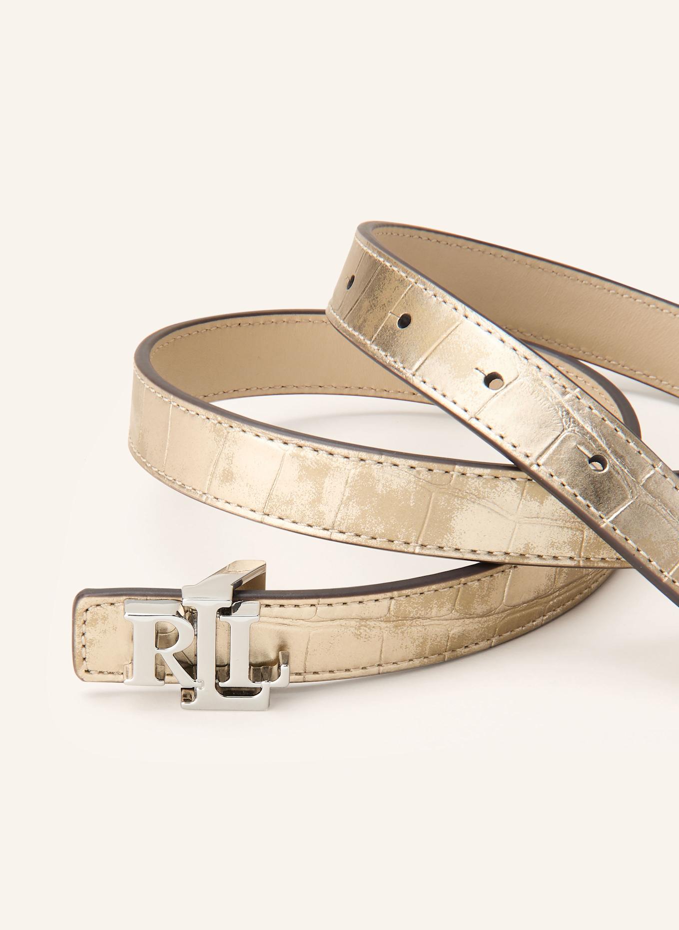 LAUREN RALPH LAUREN Ledergürtel: GOLD