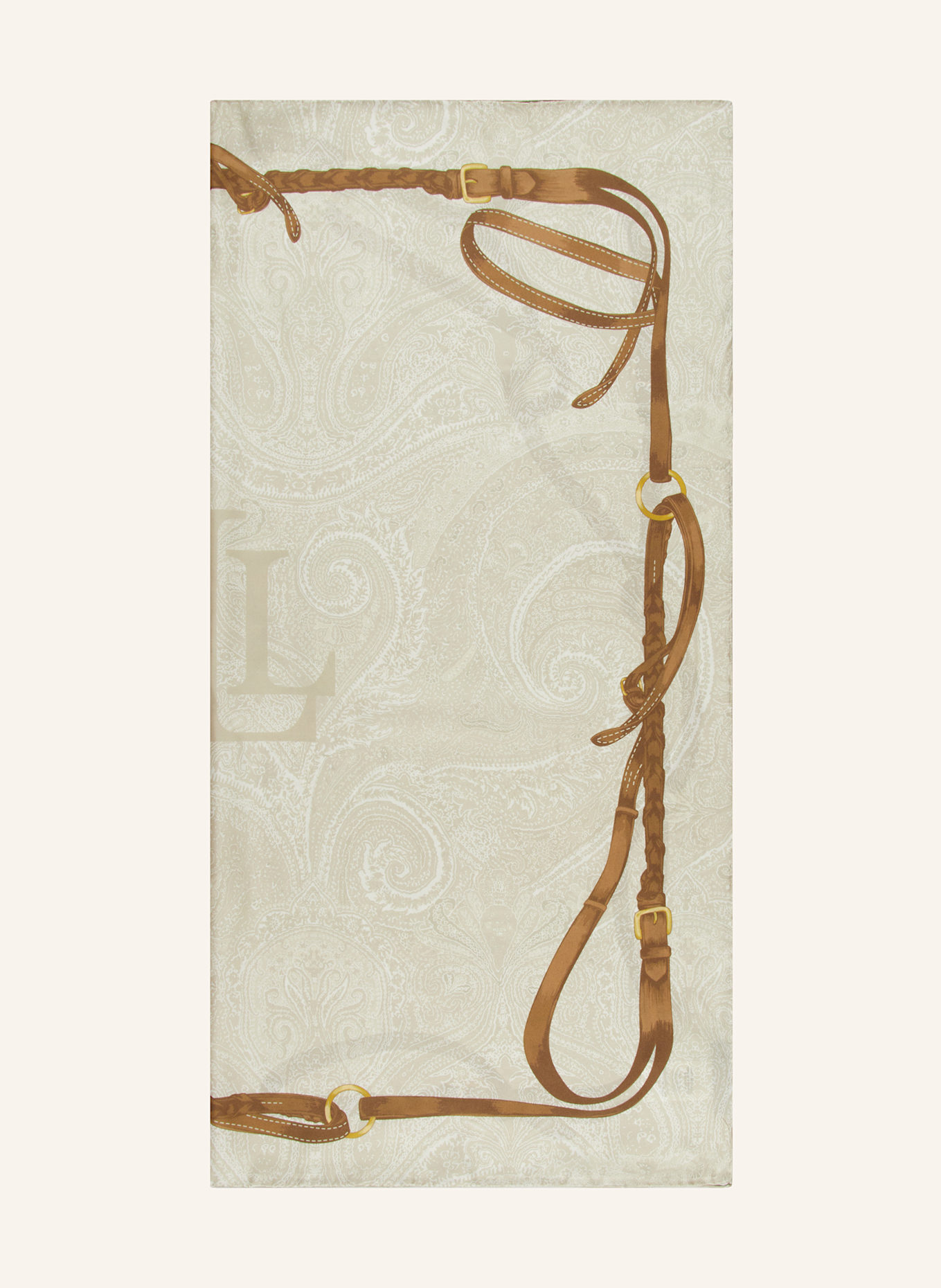 LAUREN RALPH LAUREN Chusta jedwabna: ECRU / BEŻOWY / BRĄZOWY