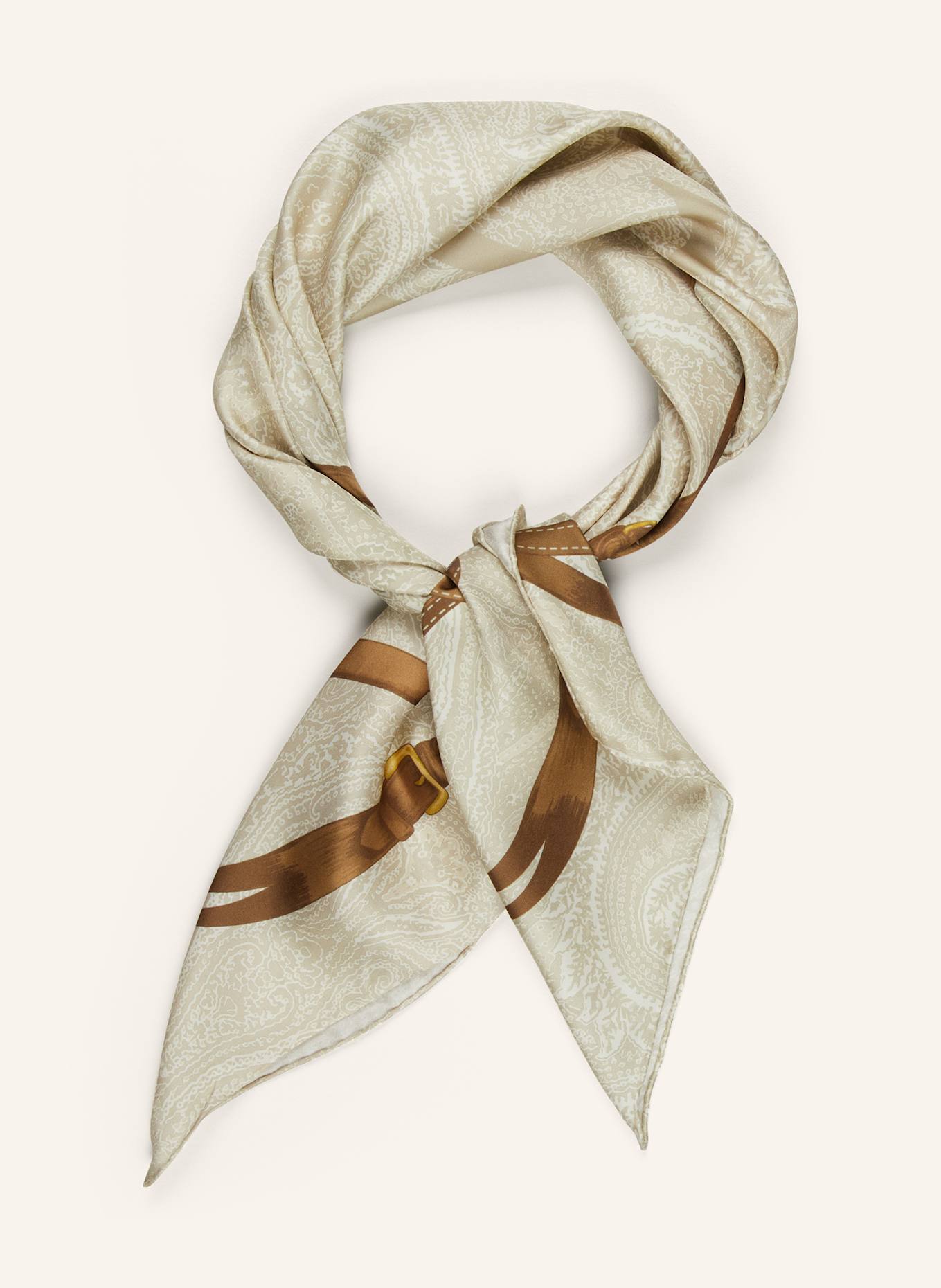 LAUREN RALPH LAUREN Chusta jedwabna: ECRU / BEŻOWY / BRĄZOWY