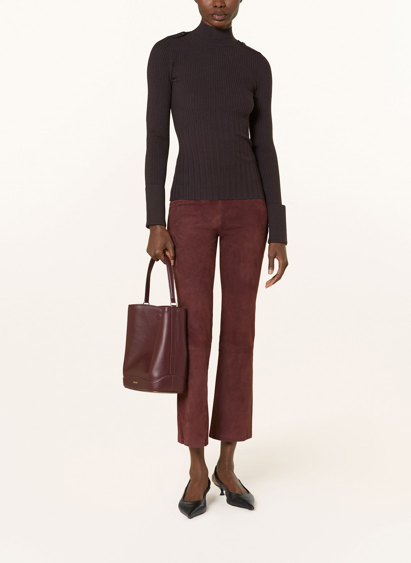 ARMA Leather trousers: DARK RED