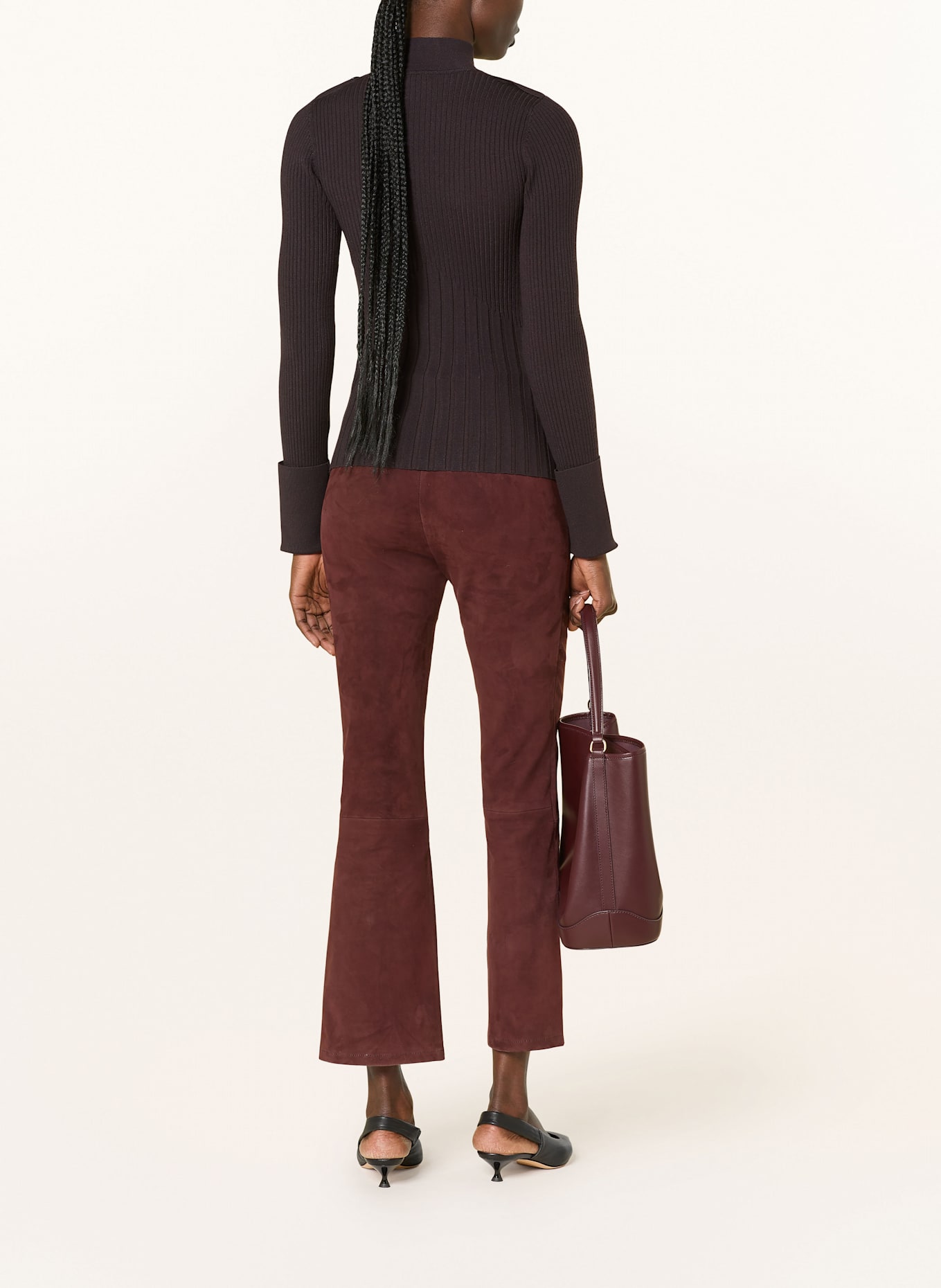 ARMA Leather trousers: DARK RED