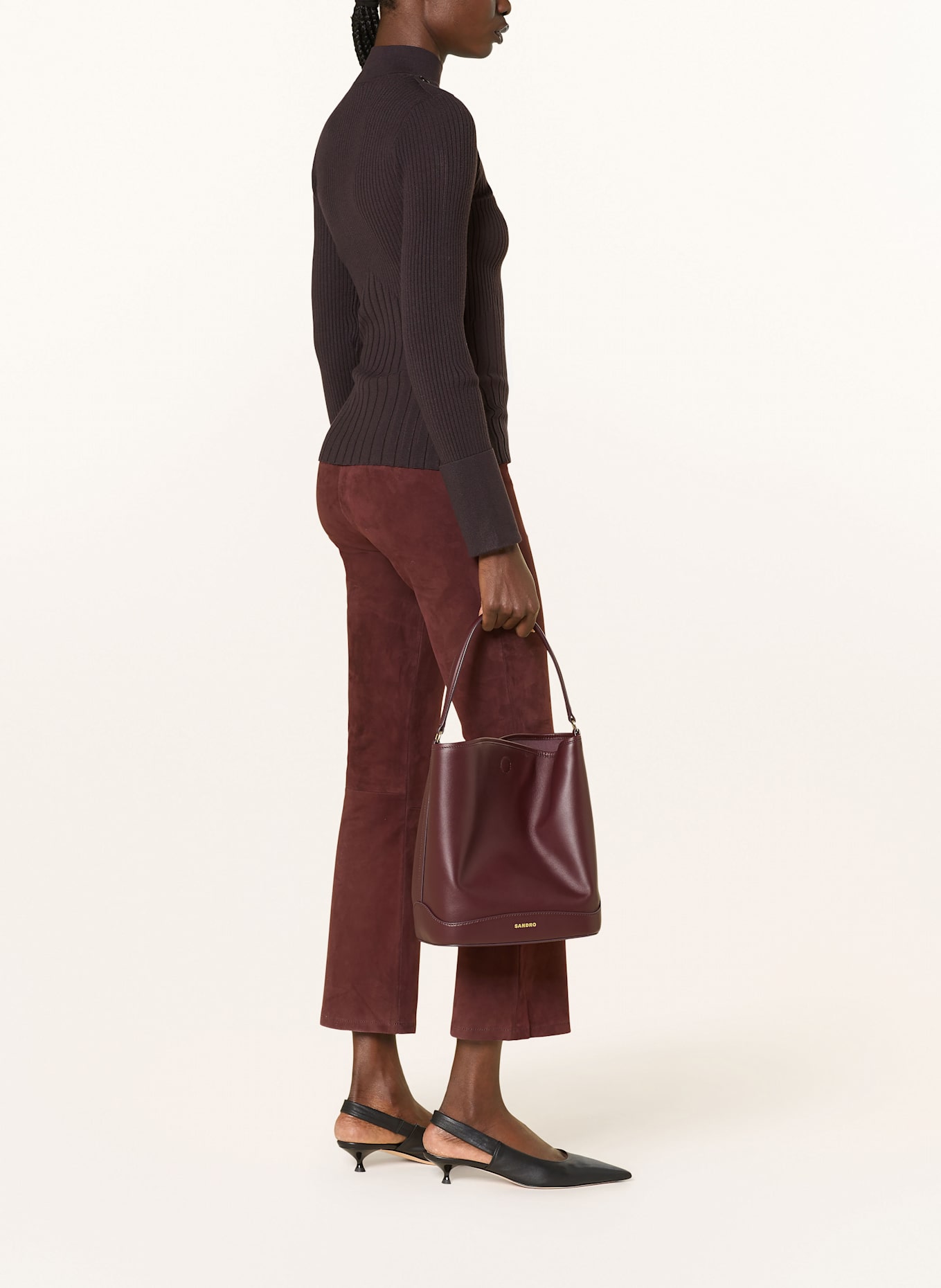 ARMA Leather trousers: DARK RED