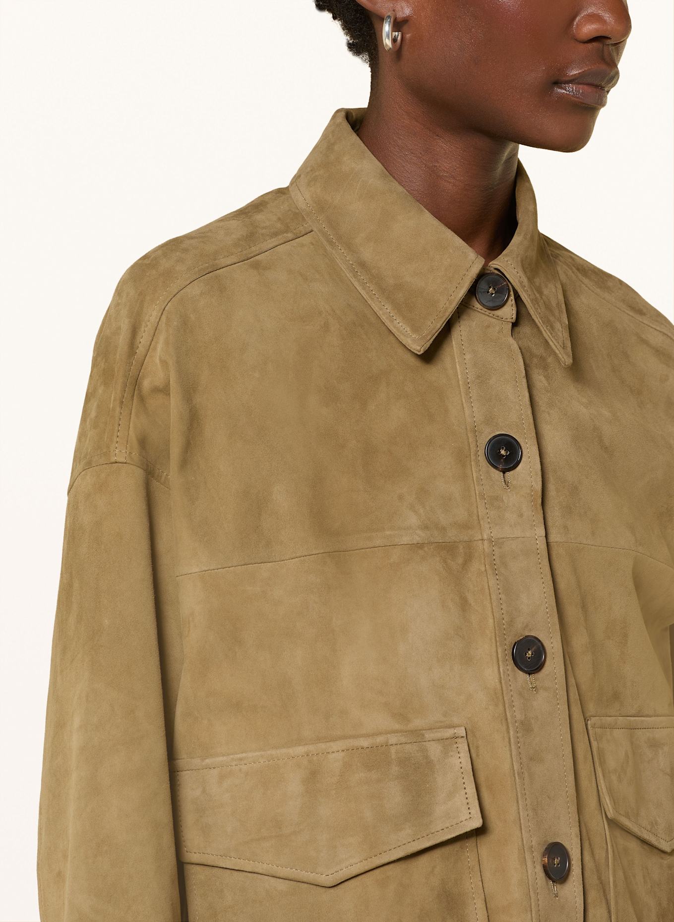 ARMA Kožená bunda: OLIVOVÁ