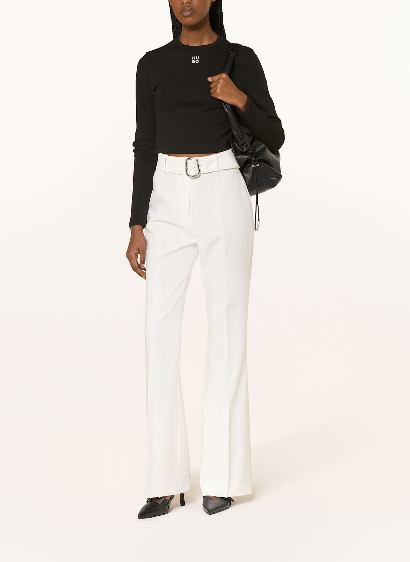 HUGO Bootcut Hose HAZULA, Farbe: WEISS (Bild 2)