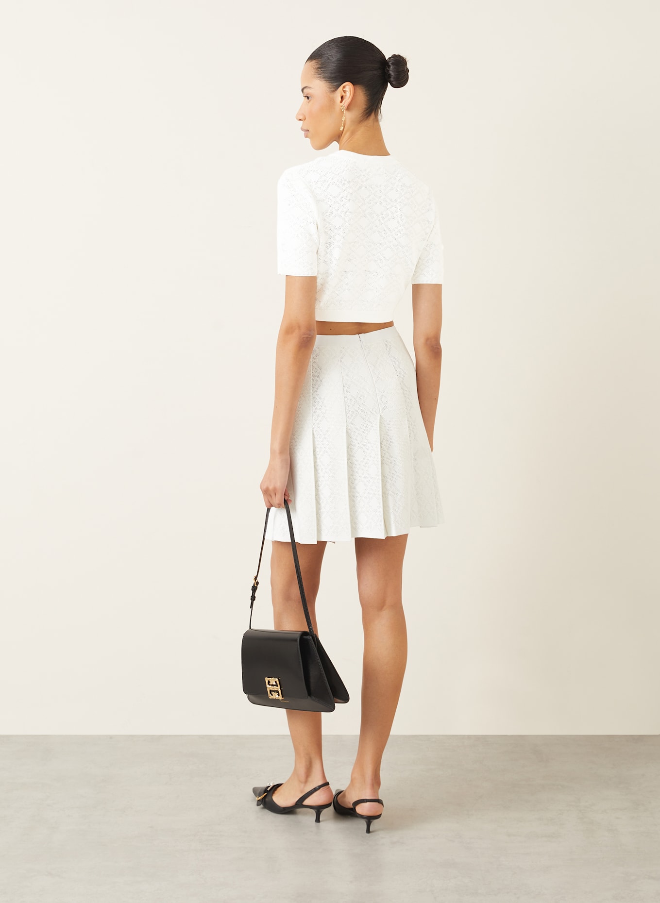 GIVENCHY Cropped-Strickshirt: WEISS