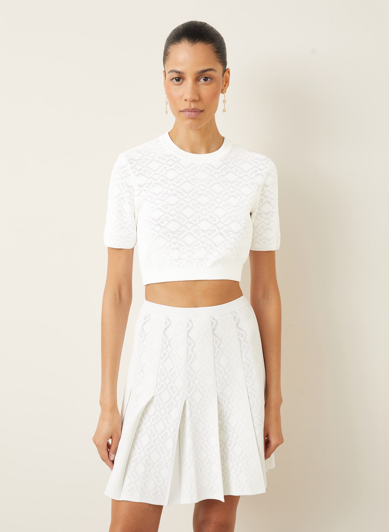 GIVENCHY Cropped-Strickshirt: WEISS