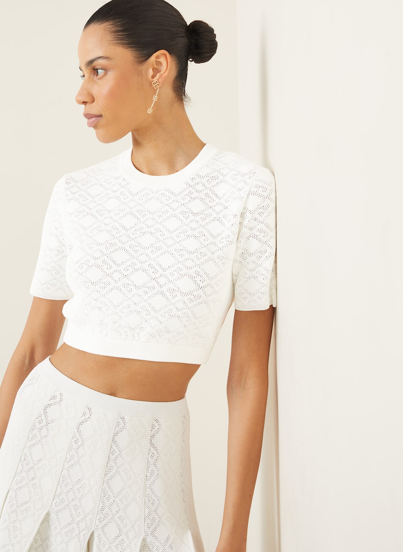 GIVENCHY Cropped-Strickshirt: WEISS