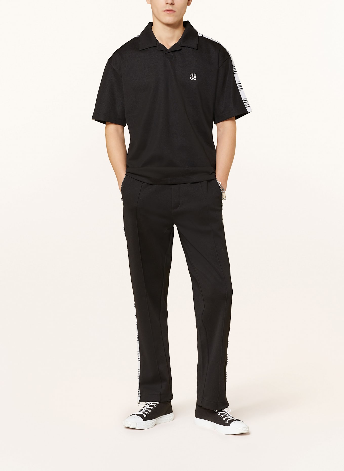 HUGO Jersey-Poloshirt DALPARS: SCHWARZ